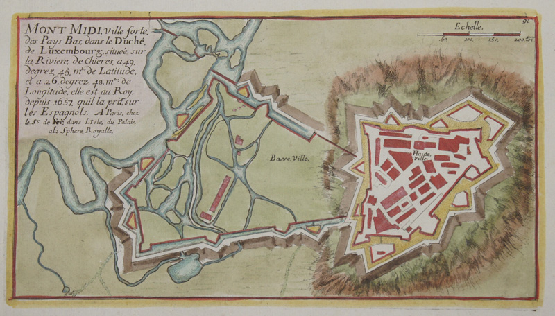 Fer, de Nicolas Mont Midi, Ville forte, des Pays Bas, dans le Duche, de Luxembourg, situee sur la Riviere..