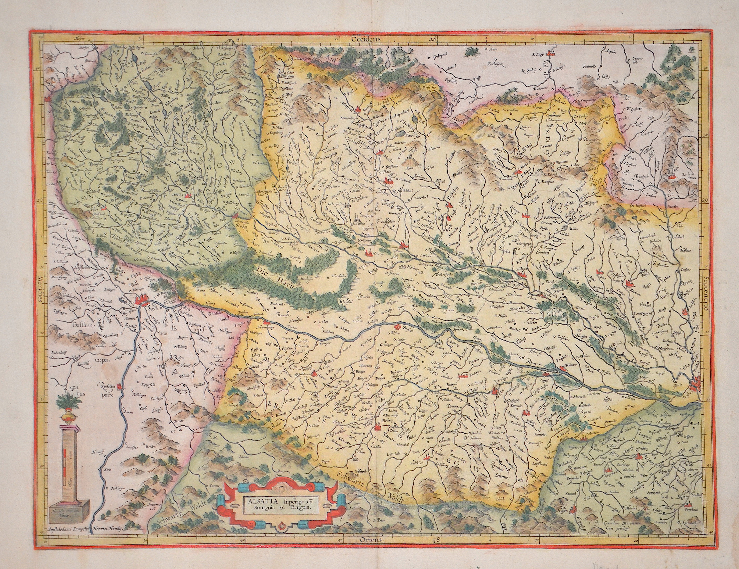 Mercator Gerhard Alsatia superior cu Suntgoia u. Brisgoia.