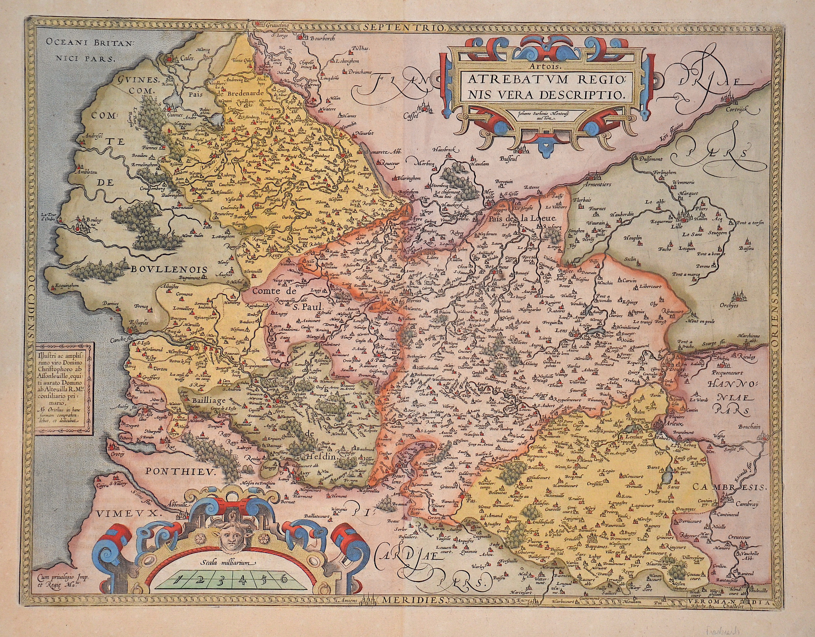 Ortelius Abraham Atrebatum Regionis vera descriptio.