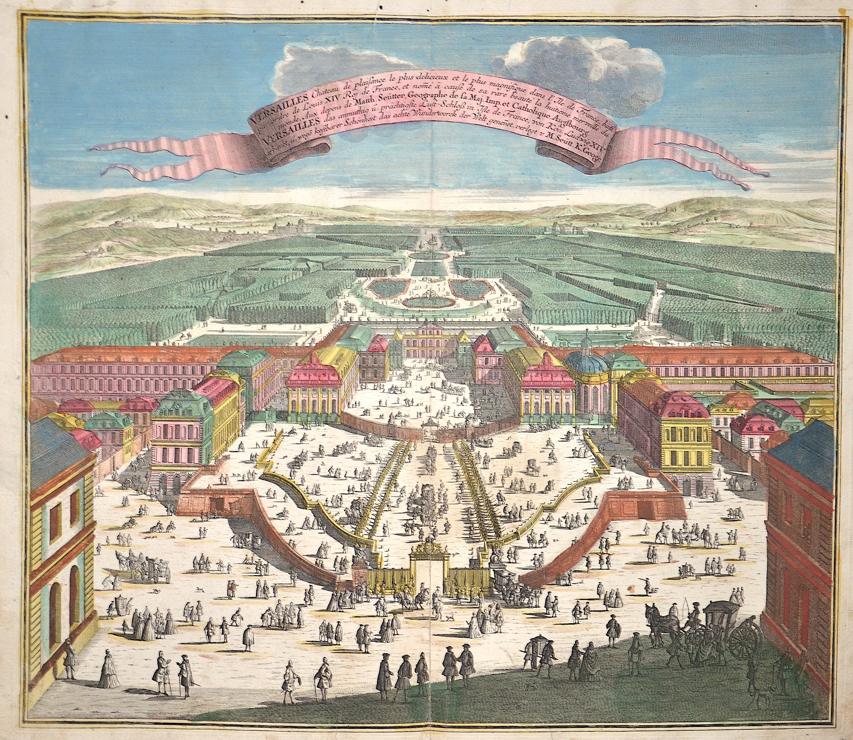 Seutter Matthias Versailles Chateau de plaisance le plus delicieux et plus../ Versailles das anmuthig u prächtigste Lust-Schloß in Isle de France, von Kön. Ludwig XIV