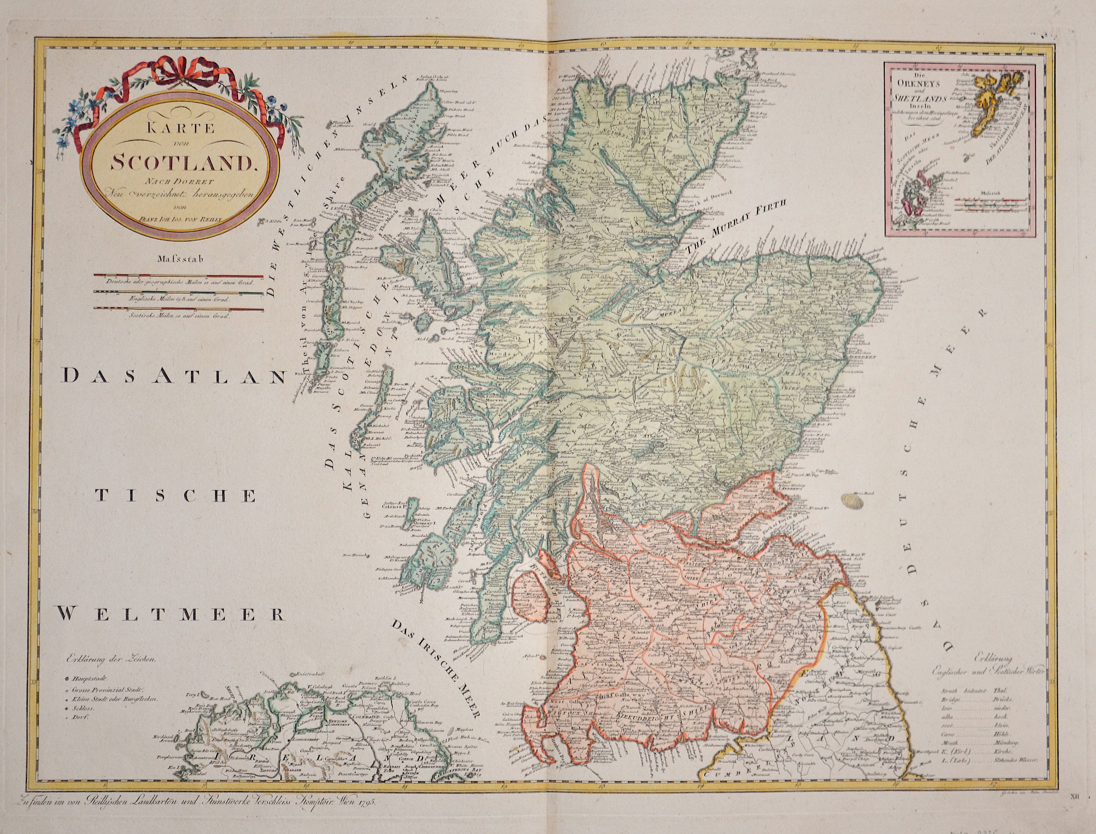 Reilly Franz Johann Joseph Karte von Scotland nach Dorret