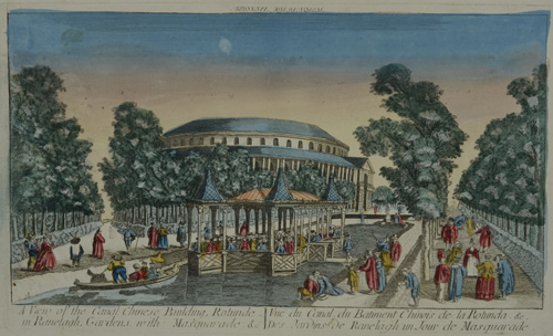 Anonymus  A view of the canal chinese building, rotunde in Ranelagh Gardens with Masquarade….