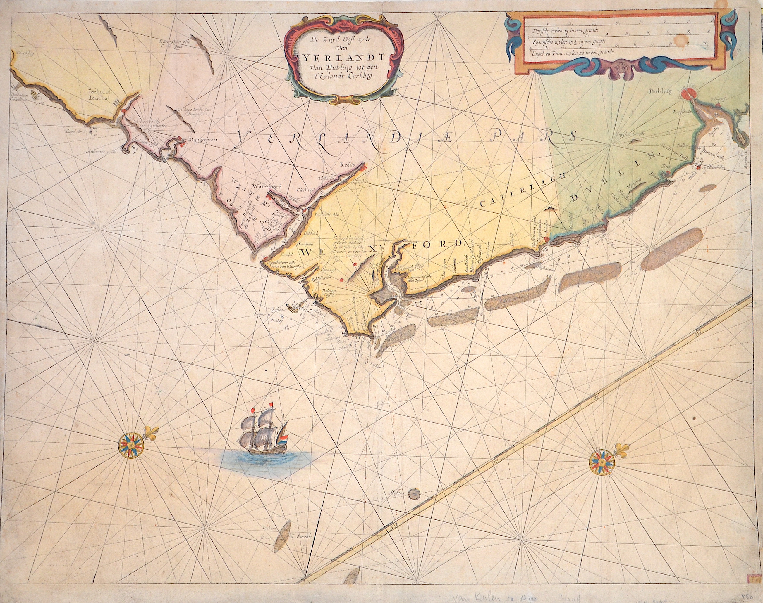 Keulen De Zuyd Oost zyde van Yerlandt van Dubing tot aen t´Eylandt Corkbeg
