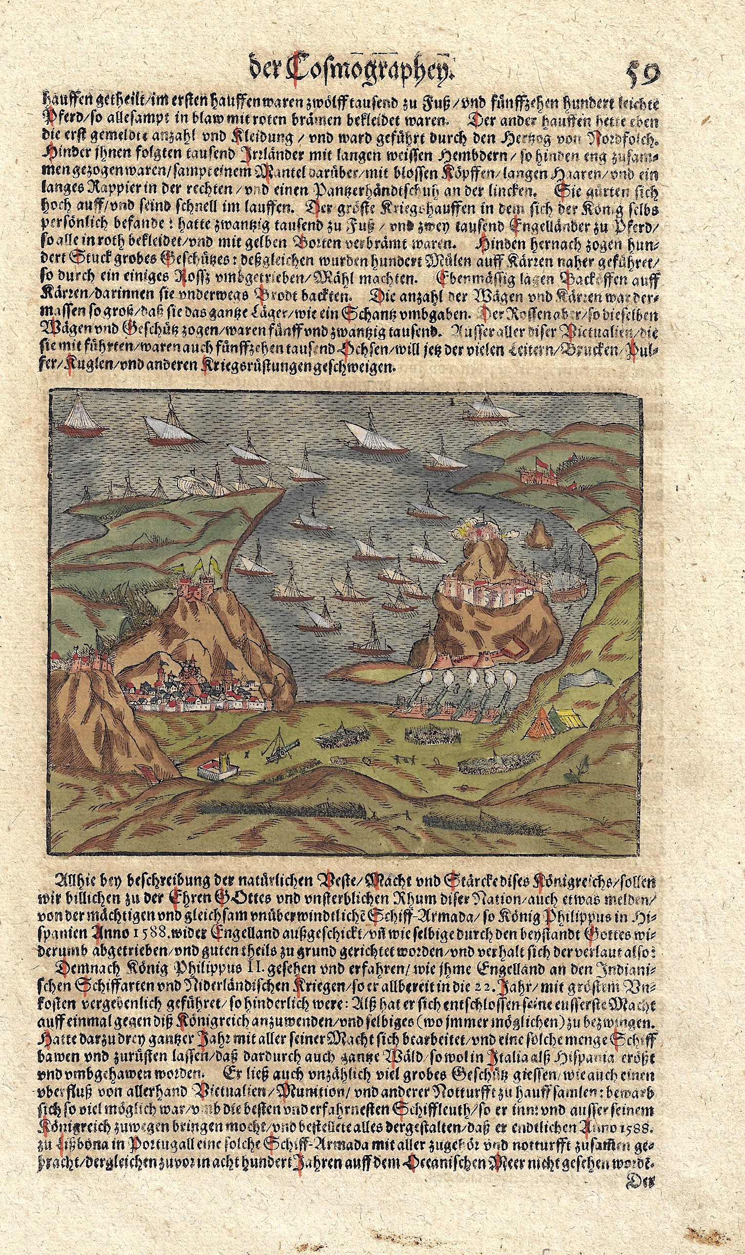 Münster Sebastian Allhie bey beschreibung der natürlichen Macht und Stärke…unüberwindliche Schiff-Armada/so König Philippus II in Hispanien Anno 1588.