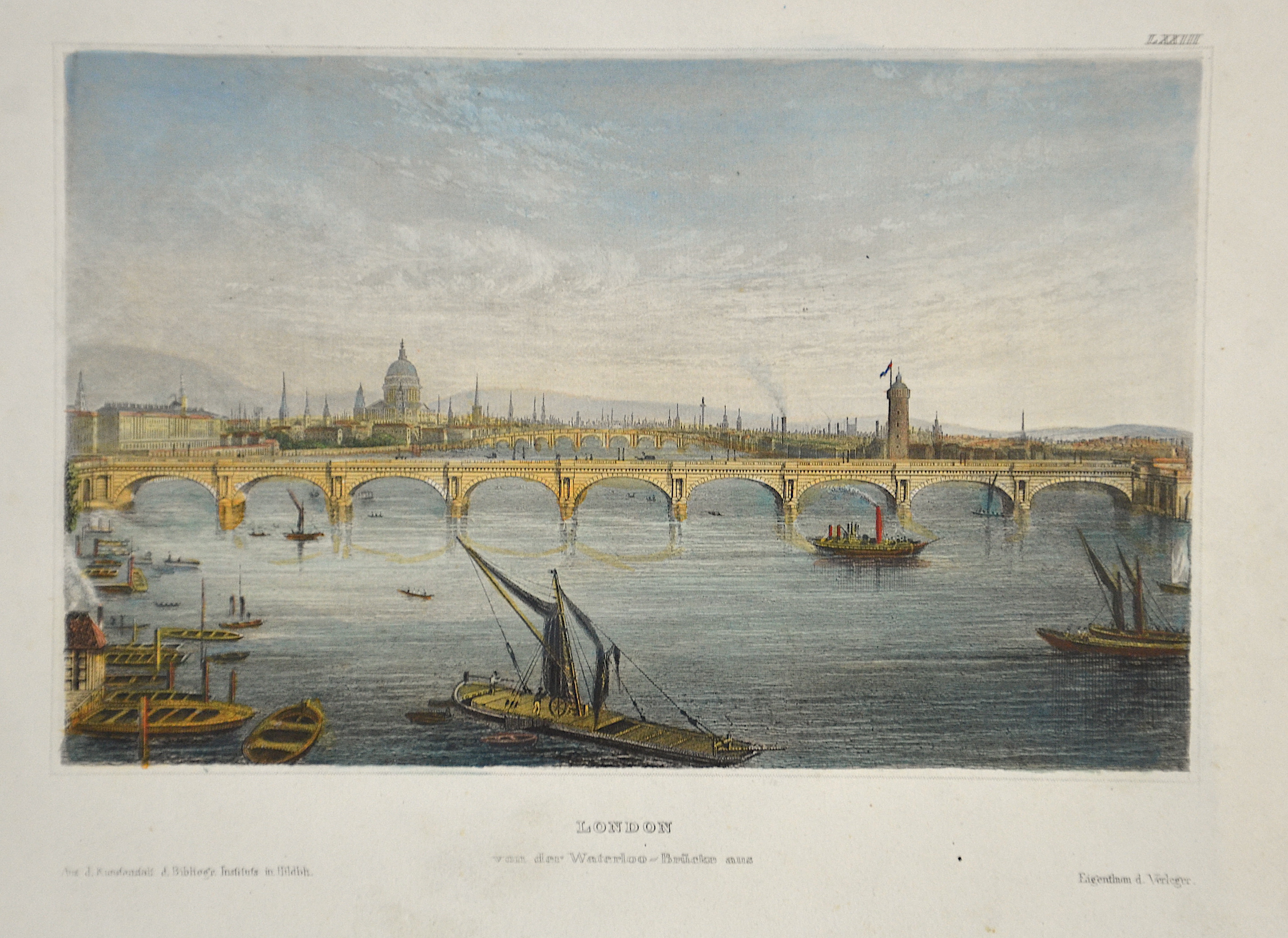 Kunstanstalt Hildburghausen  London von der Waterloo-Brücke aus