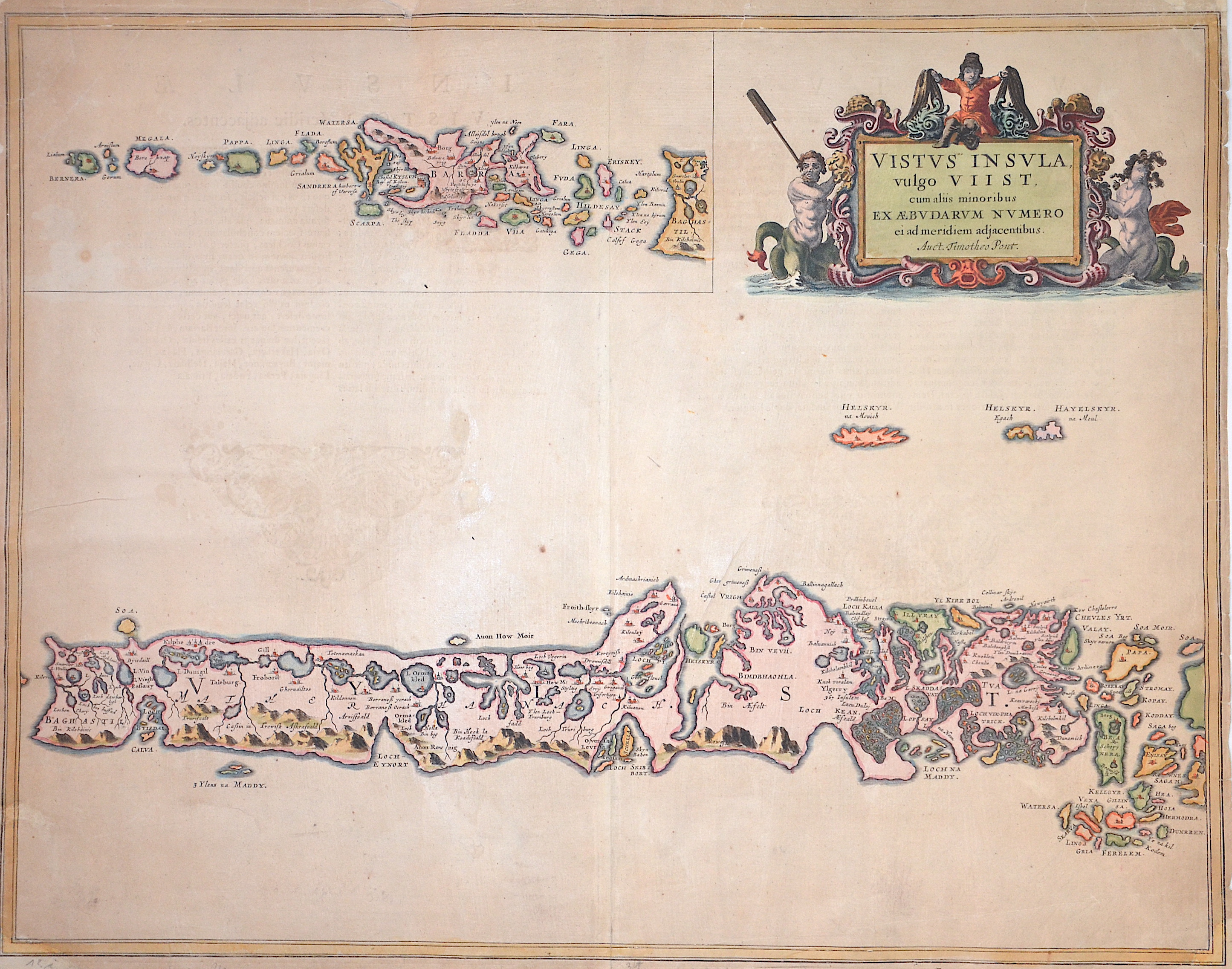 Blaeu Willem Janszoon Vistus Insula, vulgo Viist, cum aliis minoribus ex Aebudarum Numero ei ad meridiem adjacentibus.