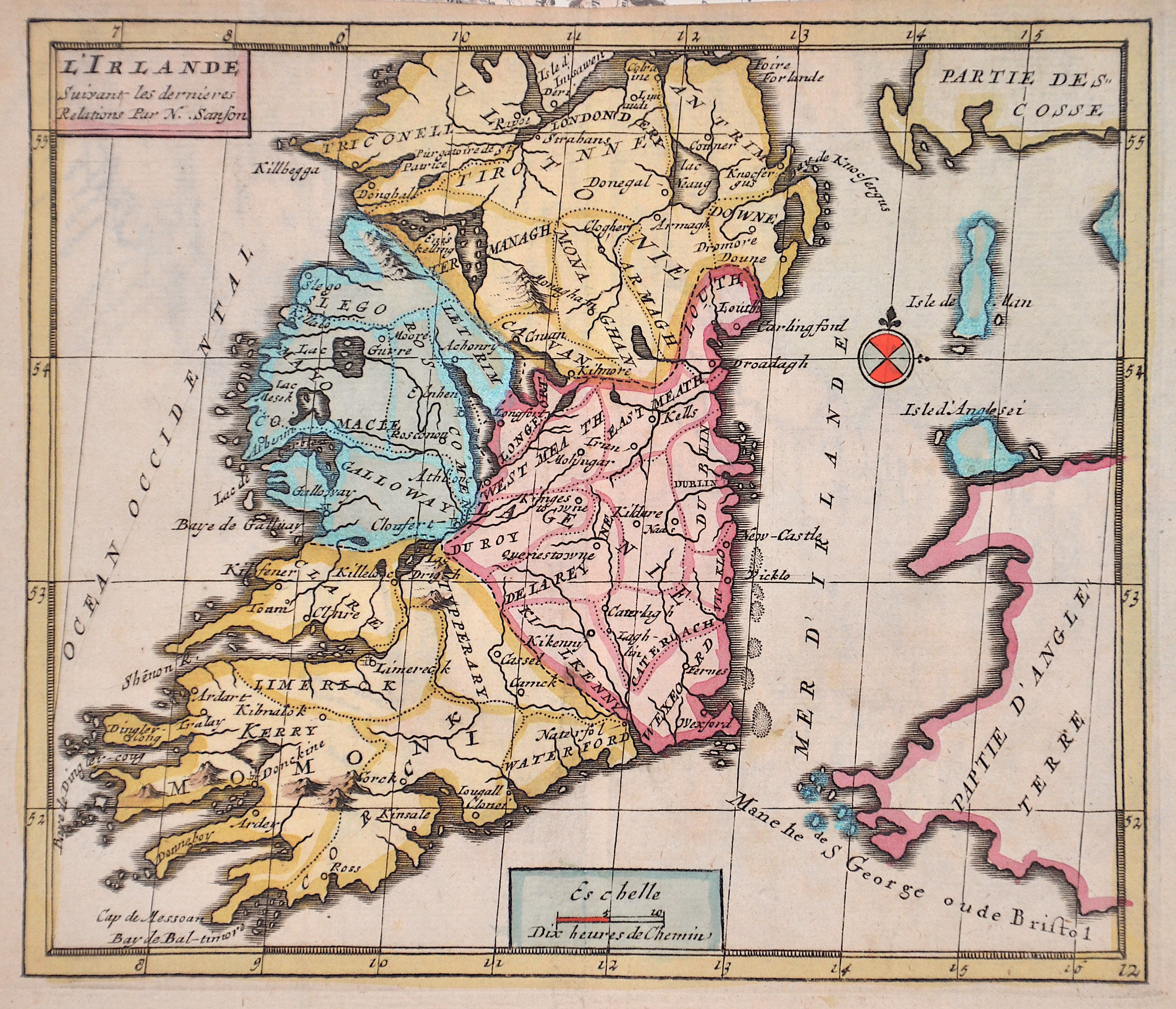 Sanson Nicolas L'Irlande Suivant les dernieres Relations