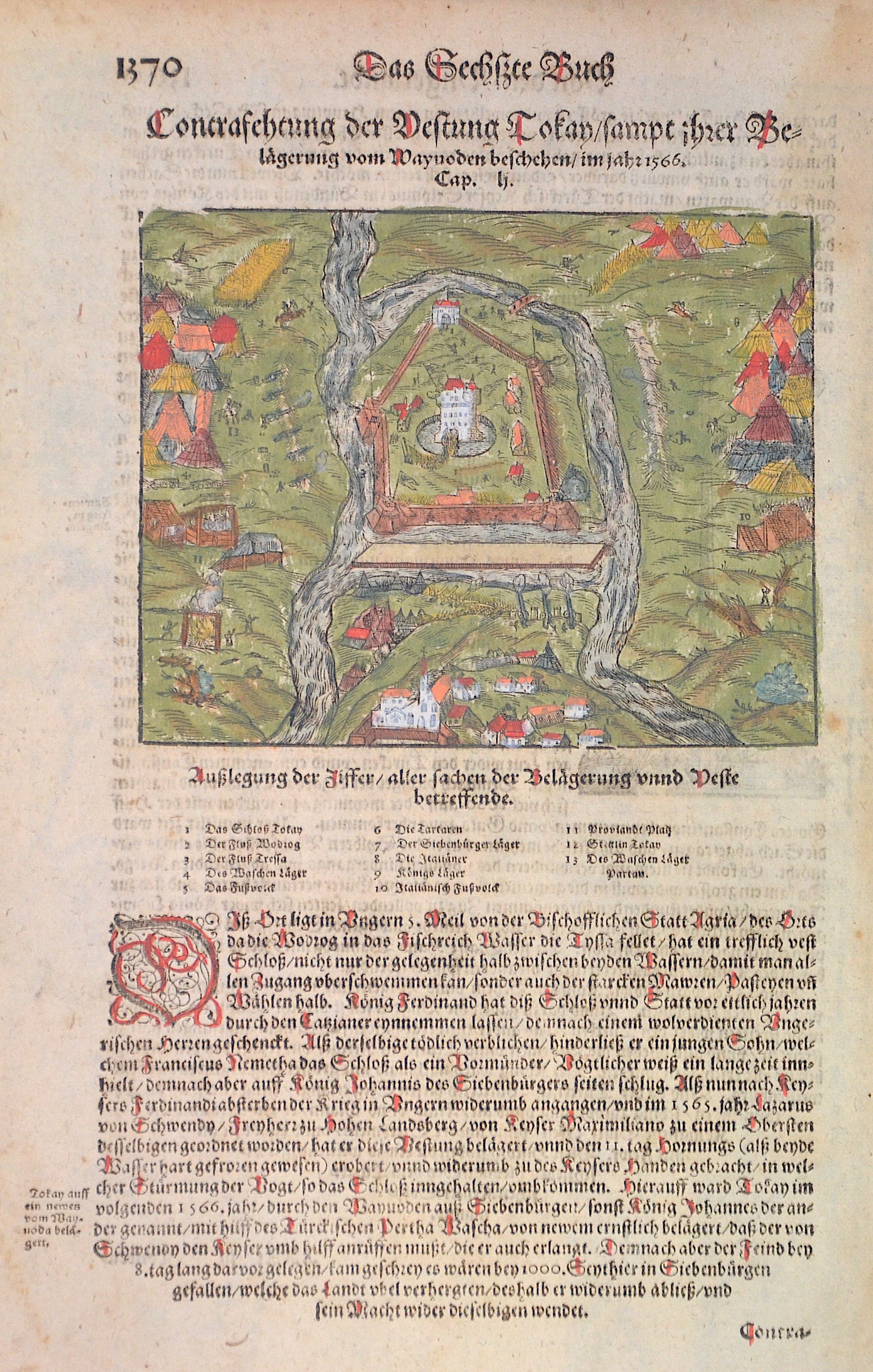 Münster  Contrafehtum der Vestung Tokan/ samt Ihrer Belegerung vom Mayvoden Beschehen/ im jahr 1566