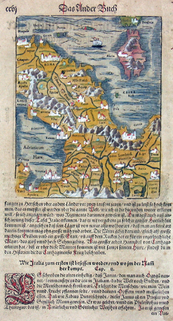 Münster Sebastian Descriptio Italiae secundum oarios eius popolos civitates, montes, amnes, mores, mutationes…