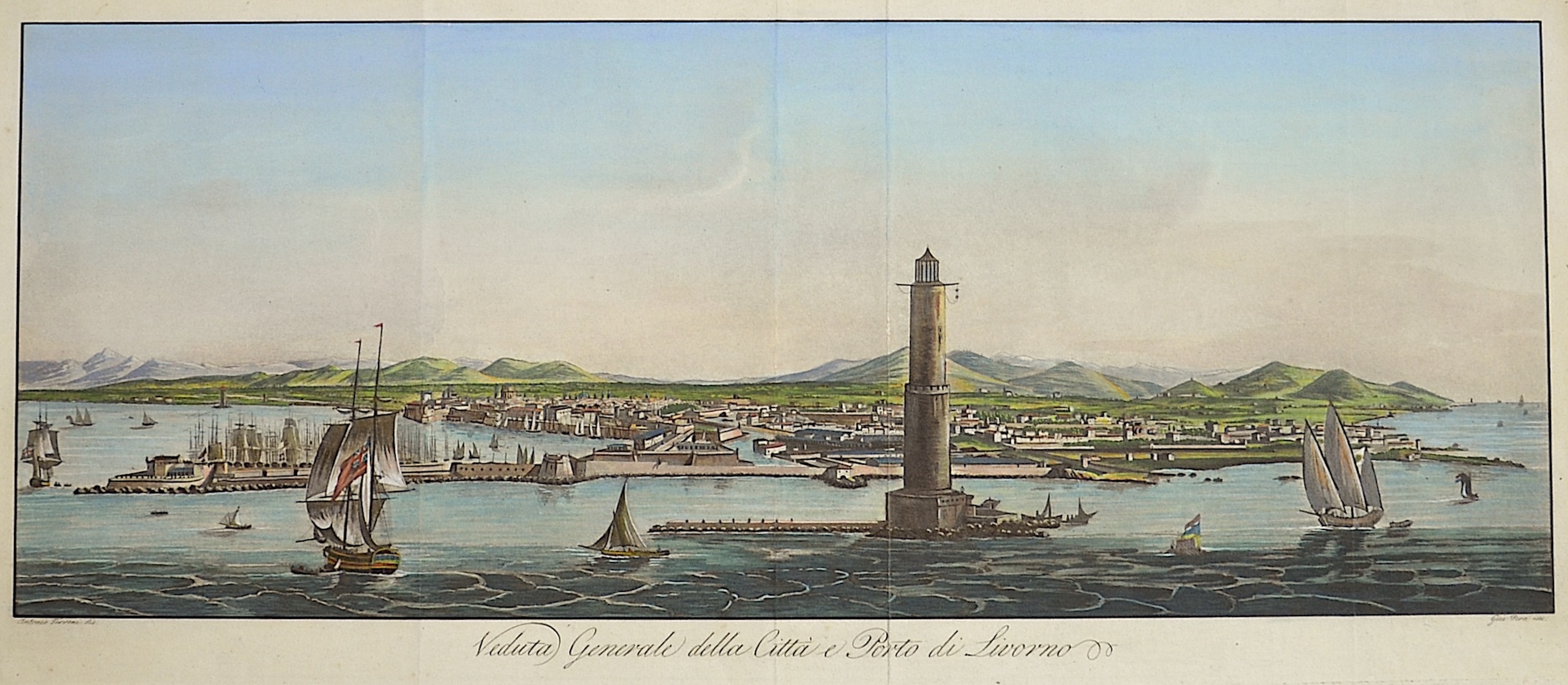 Terreni A. Veduta generale della citta e Porto di Livorno