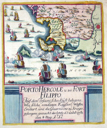 Anonymus  Porto Hercule u. Das Fort Filippo.Auf der Toscaischen Küste belegene wie solche……..