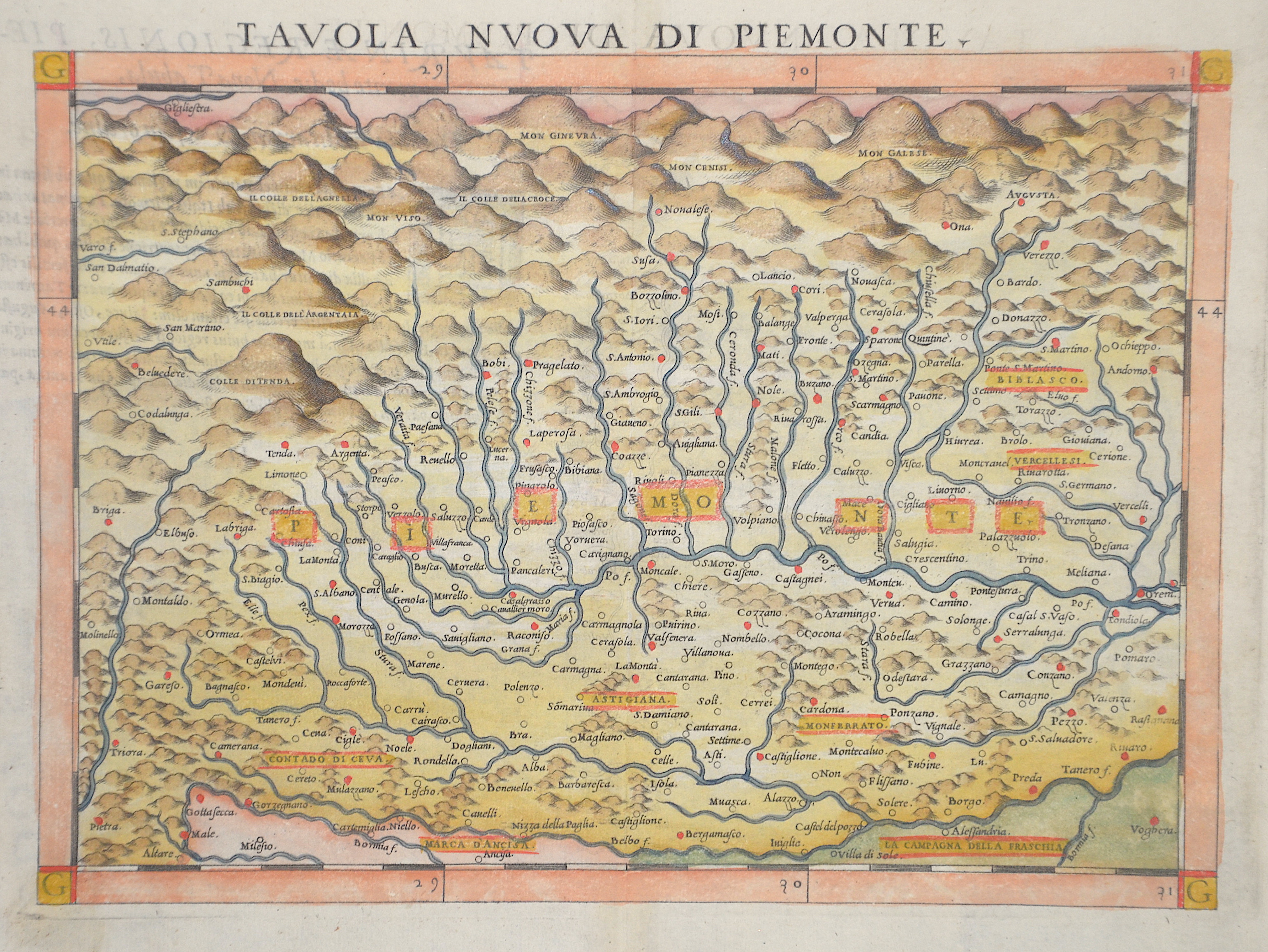 Ruscelli Girolamo Tavola nouva di Piemonte