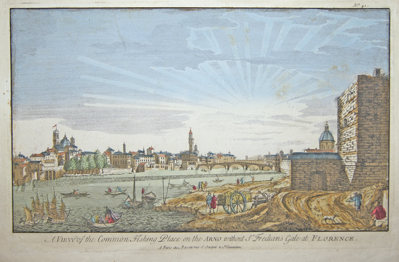 Basset Paul André A View of the Common Fishing Place on the Arno without Sr Fredians Gale at Florence.