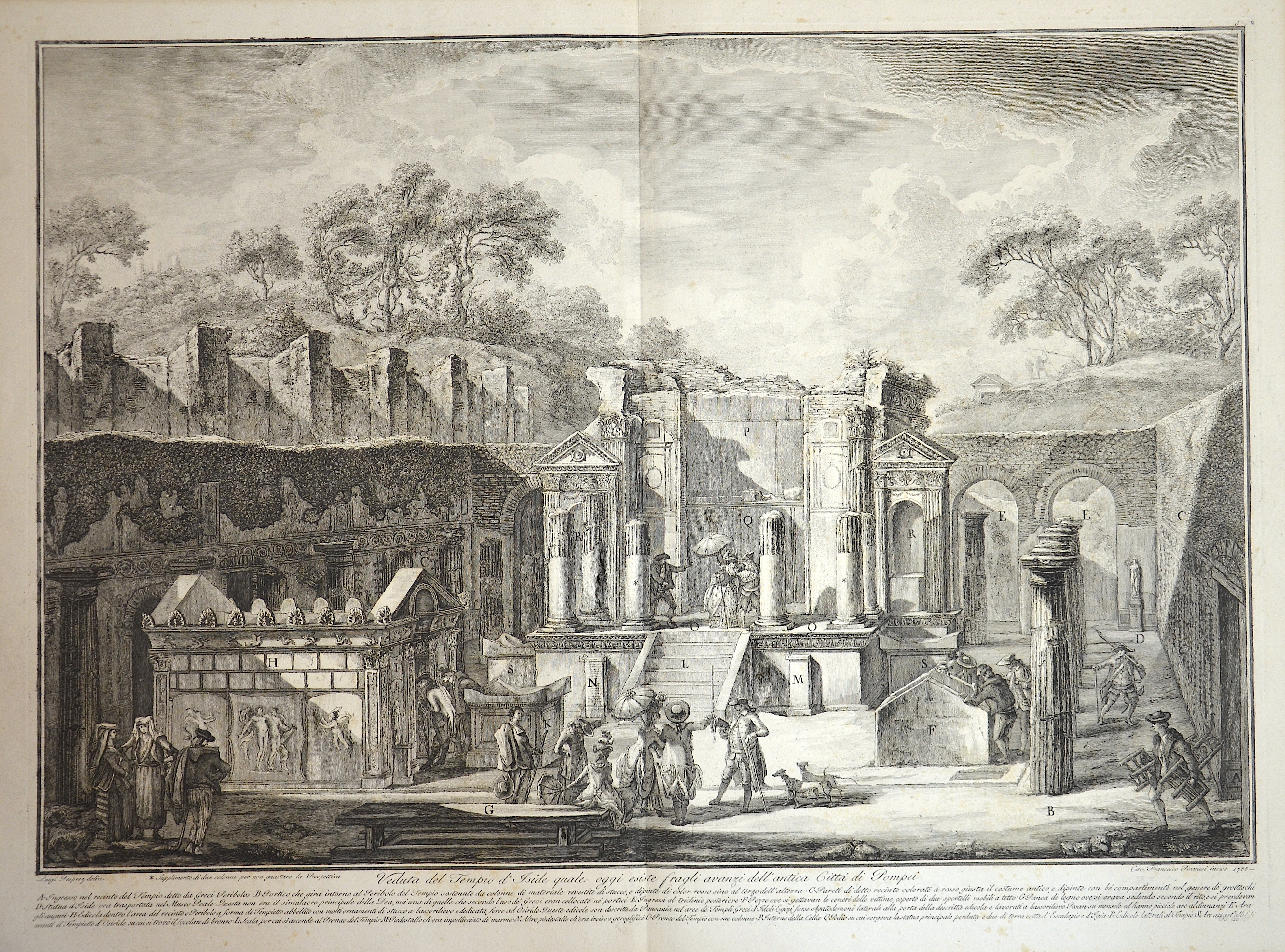 Piranesi Francesco Veduta del Tempio d’Iside quale oggi esiste fragli avanzi dell’antica Gittá di Pompei.