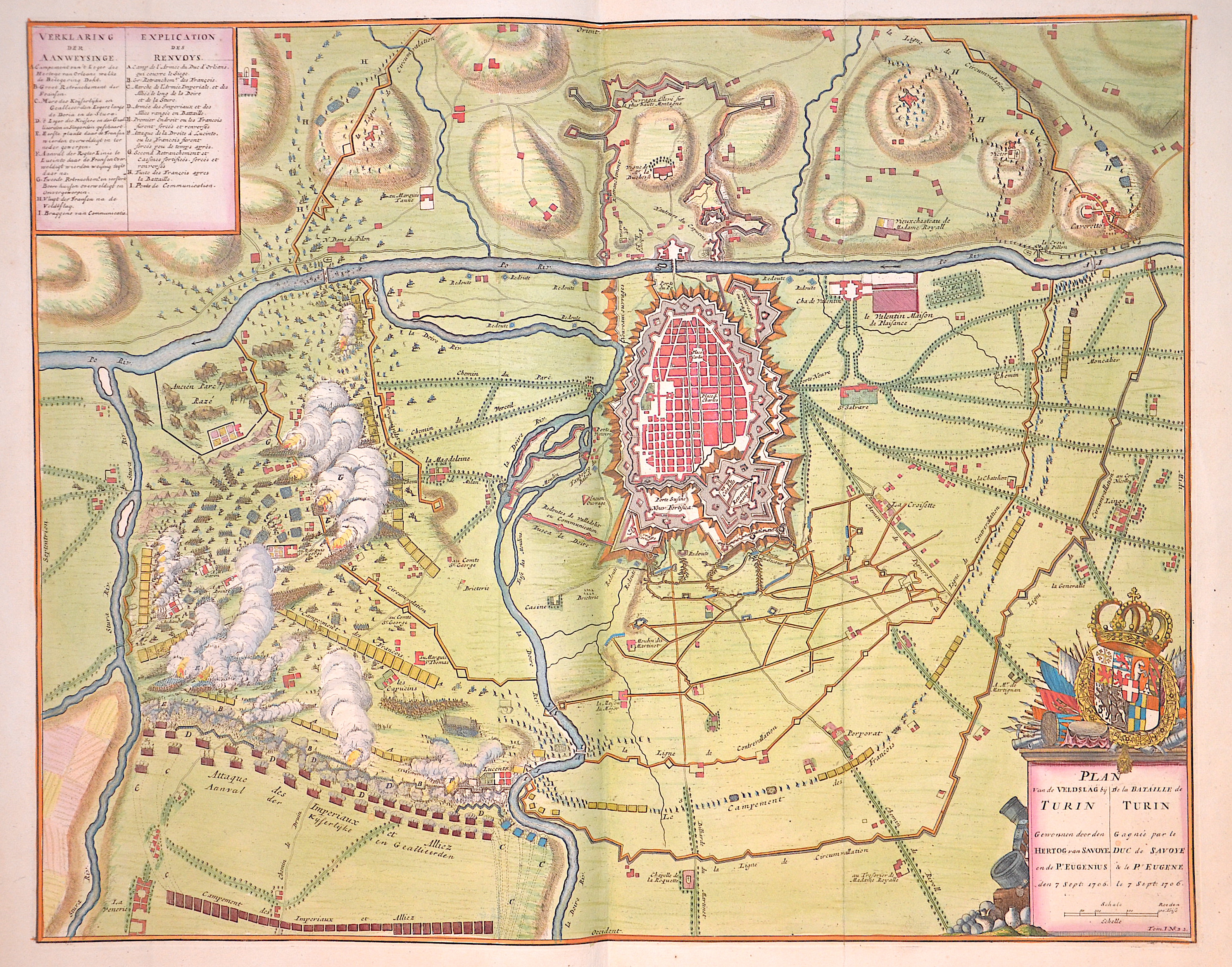 Dumont Jean Plan von de Veldslag by Turin…