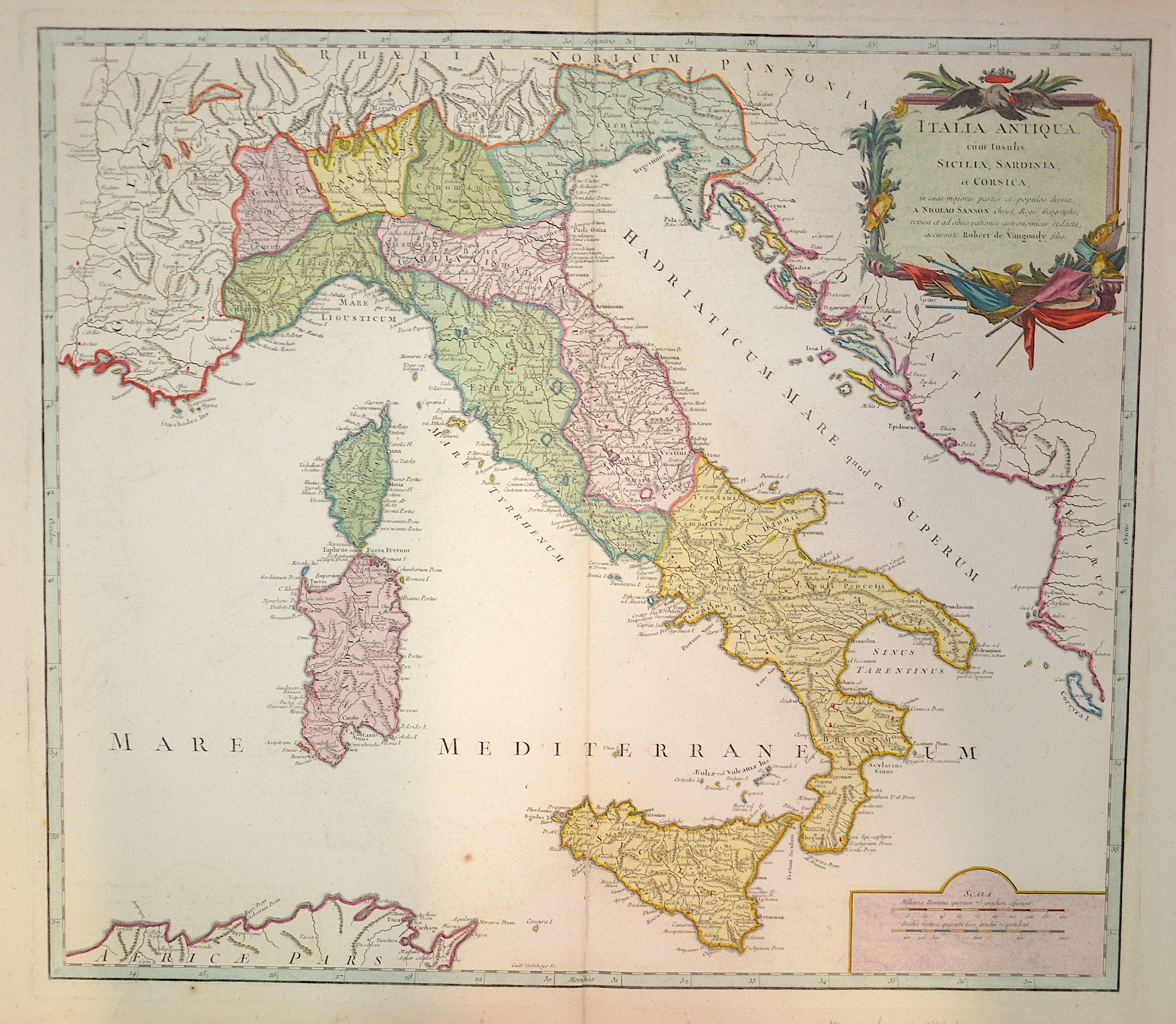 Vaugondy,de  Italia Antiqua, cum Insulis Sicilia, Sardinia, et Corsica,
