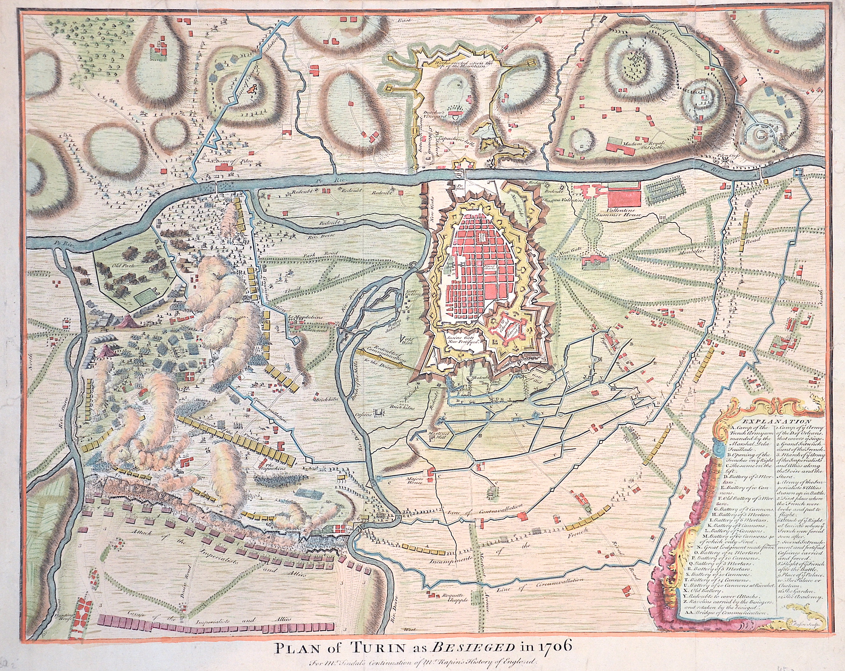 Rapin de Thoyras  Plan of Turin as Besieged in 1706