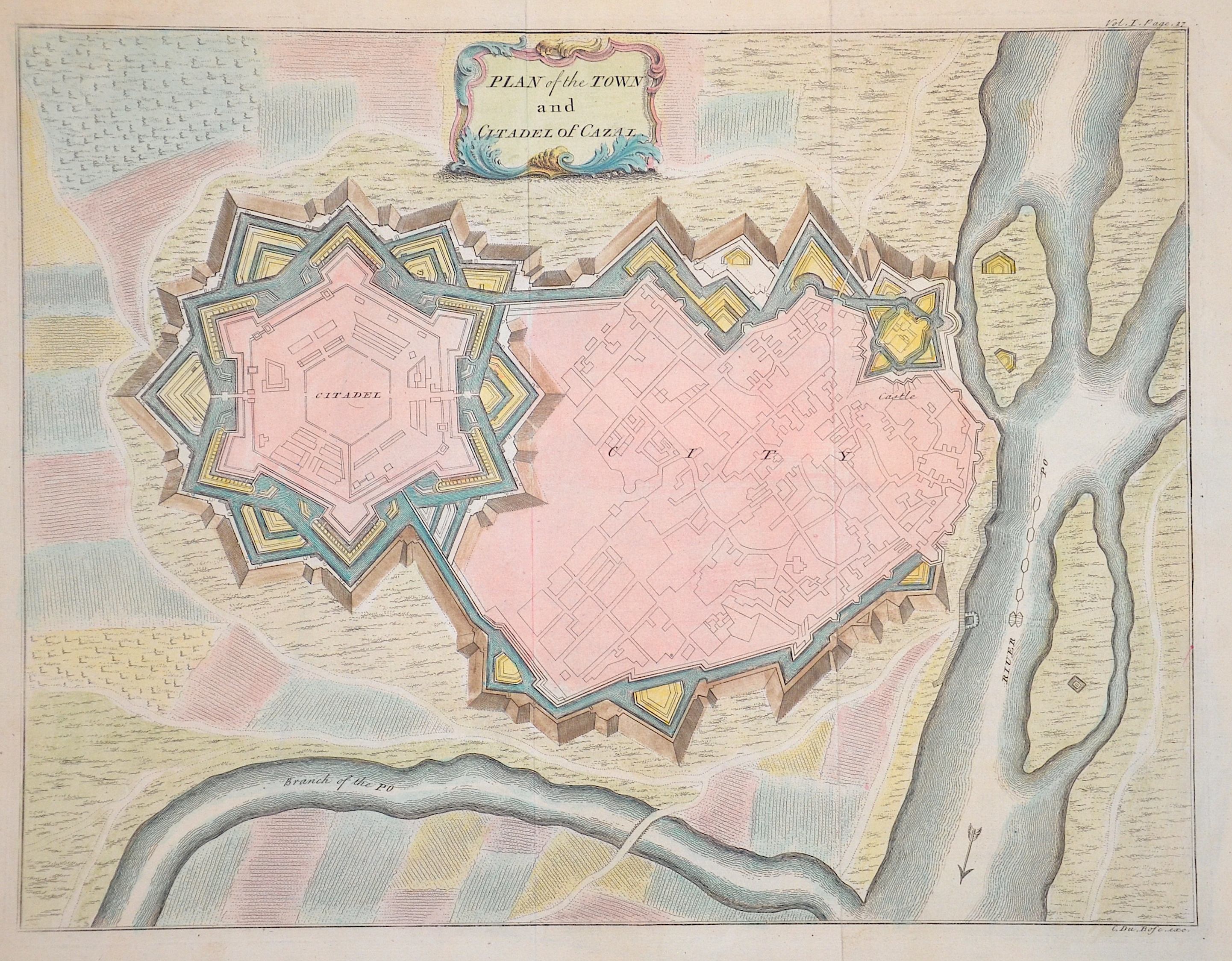 Bosc Du  Plan of the Town and Citadel of Cazal.