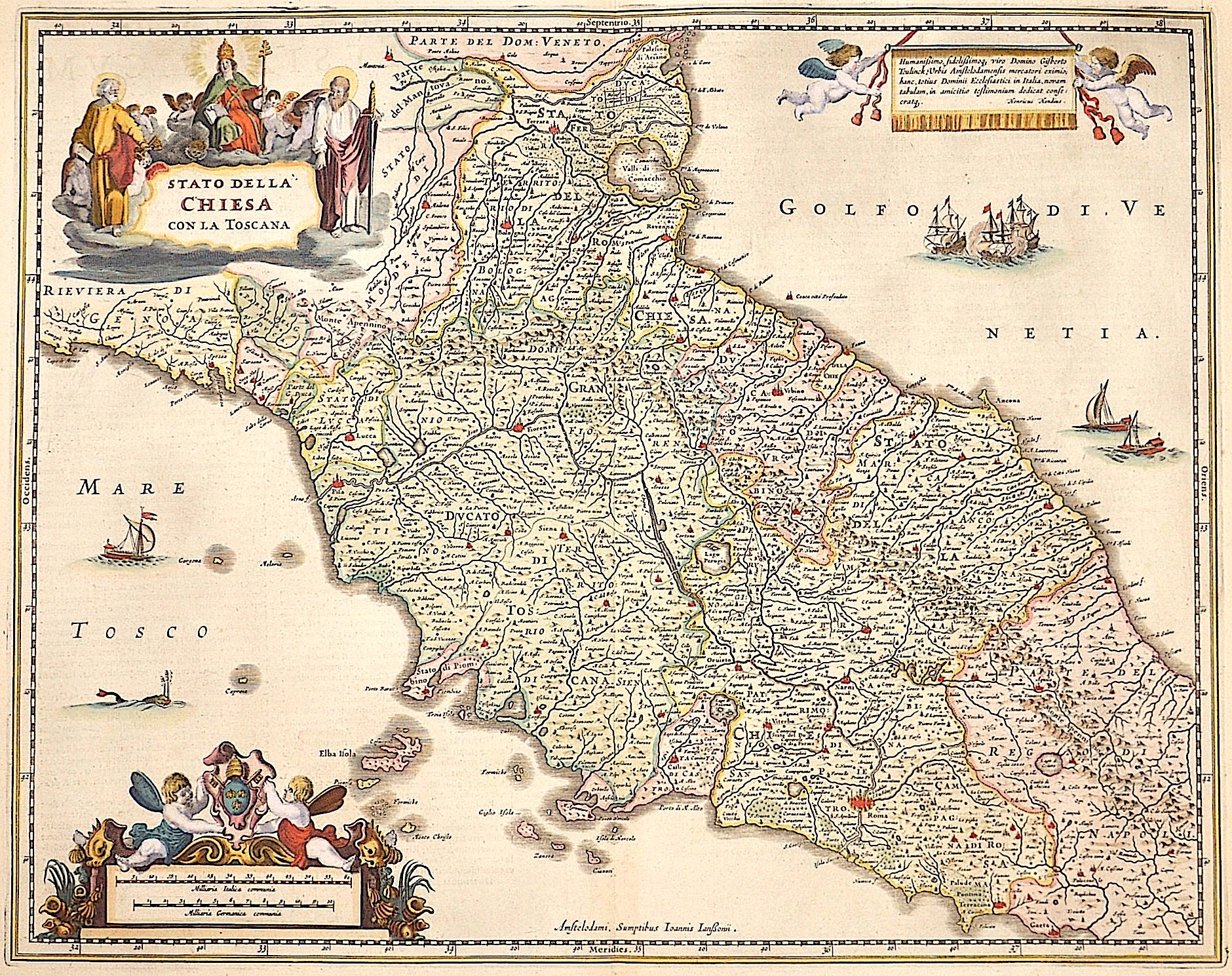 Janssonius Johann Stato della chiesa con la Toscana