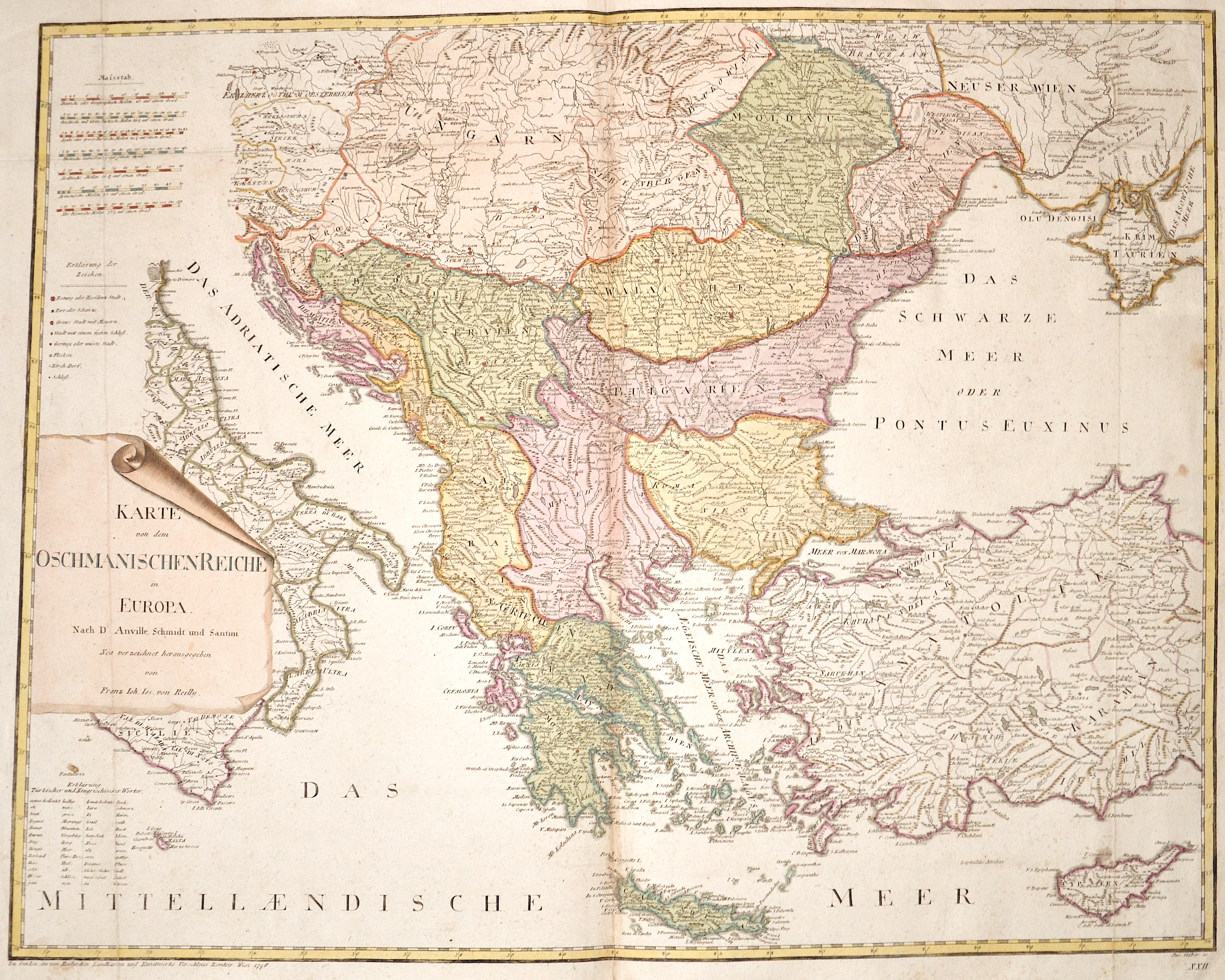Reilly Franz Johann Joseph Karte von dem Osmanischen Reiche in Europa