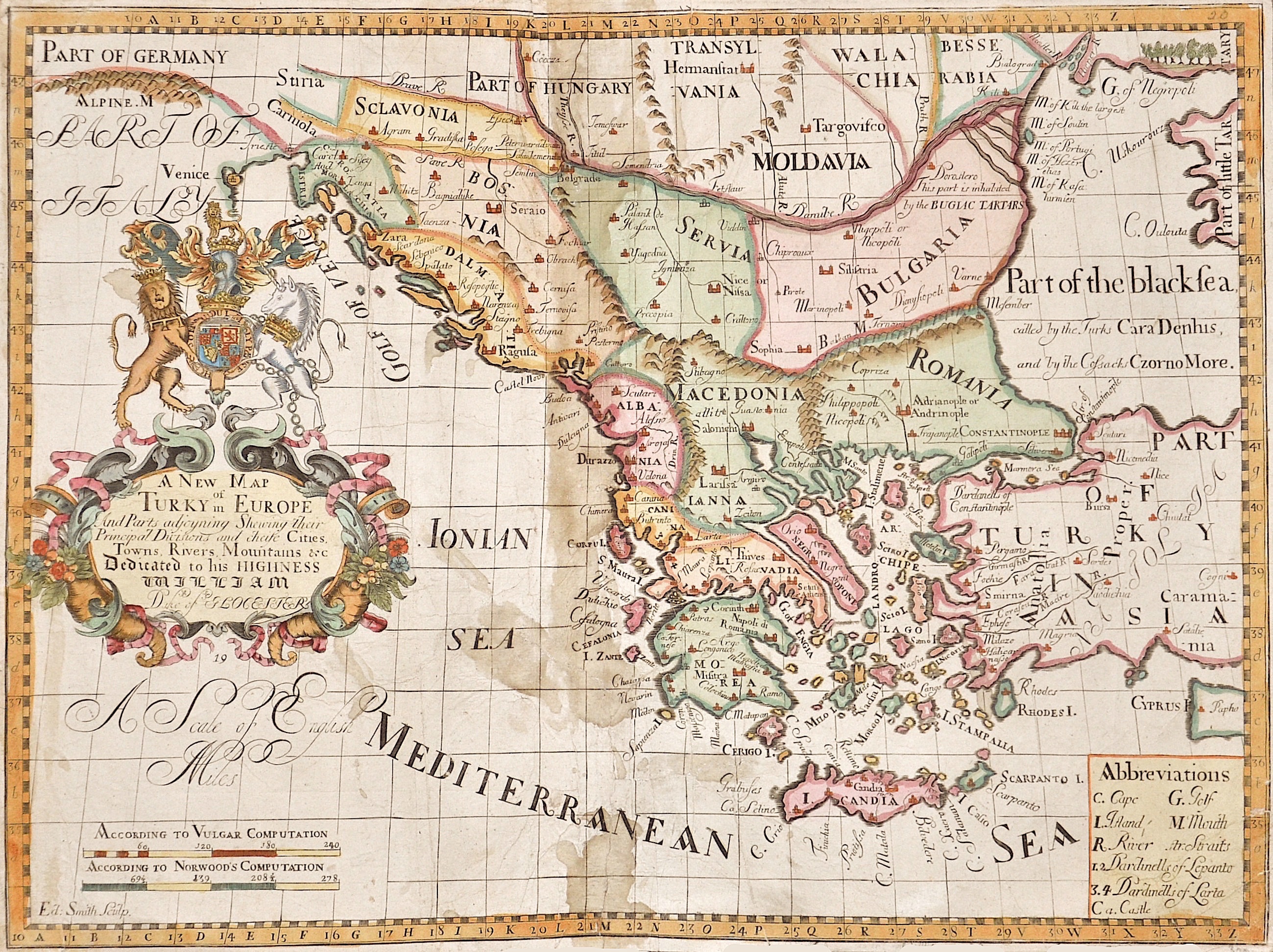 Wells Edward A New Map of Antient Greece, Thrace, Moesia, Illyricum, and the Isles adjoyning …