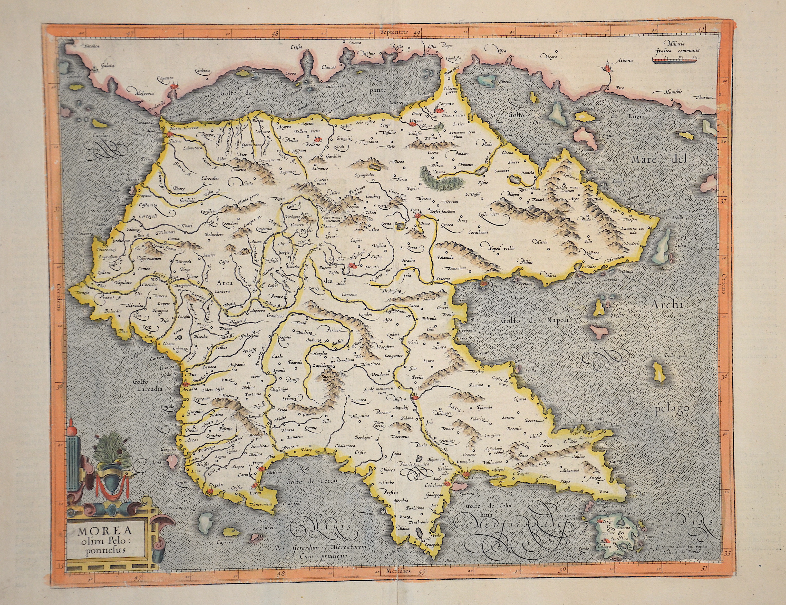 Mercator Gerhard Morea olim Peloponnesus