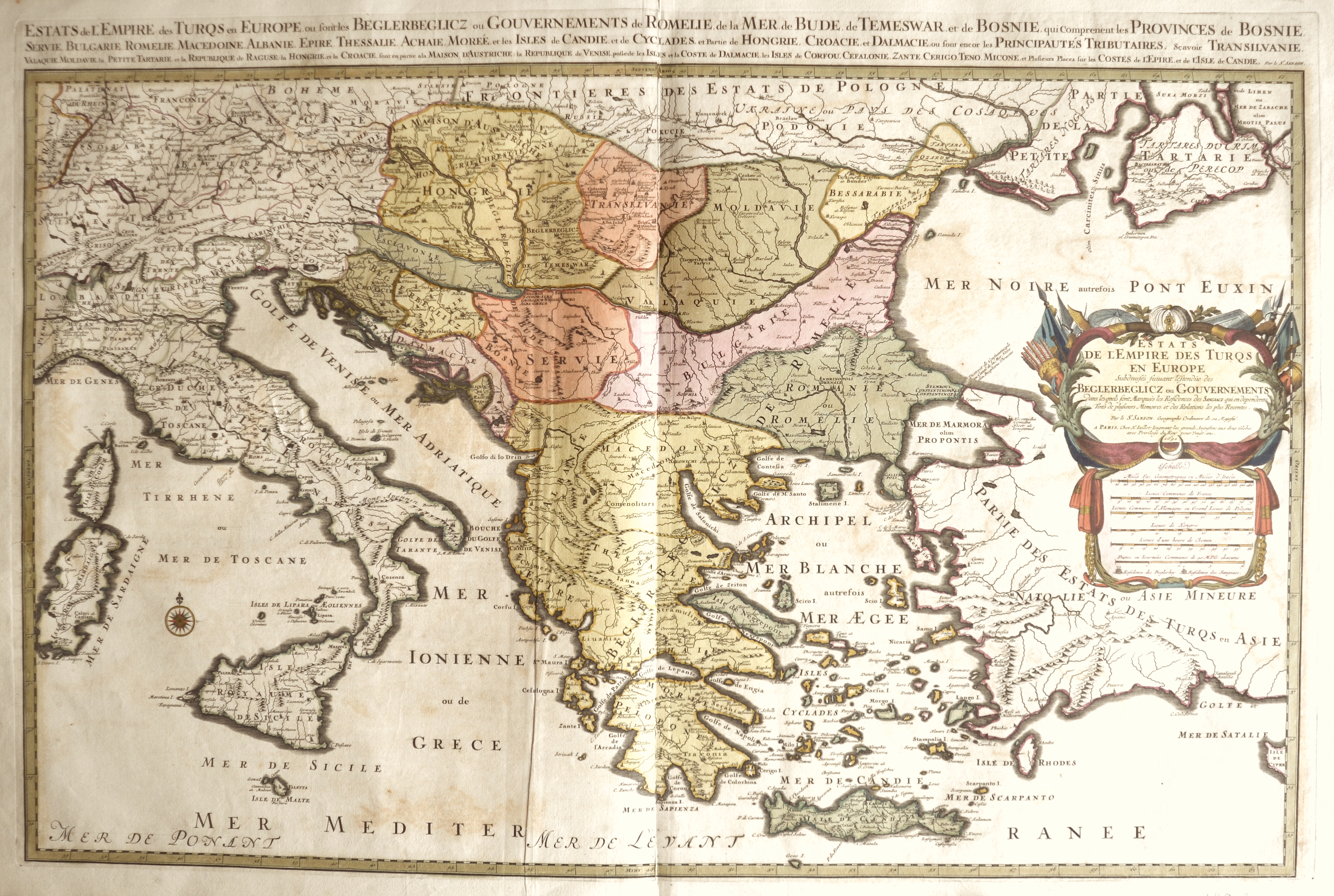 Jaillot/ Sanson Hubert/ Nicolas Estats de l’Empire des Turqs en Europe