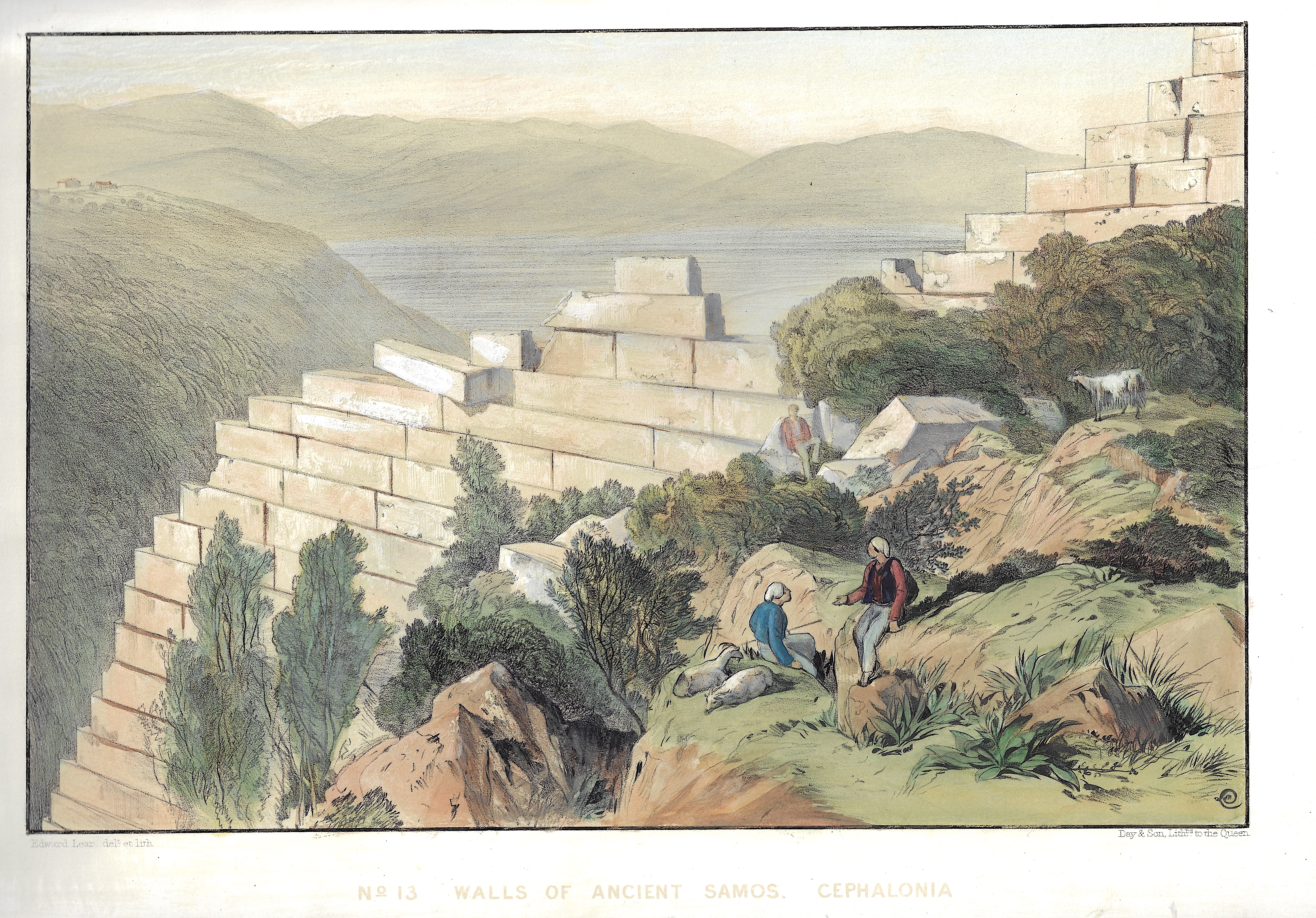 Lear Edward No 13 Walls of Ancient Samos. Cephalonia