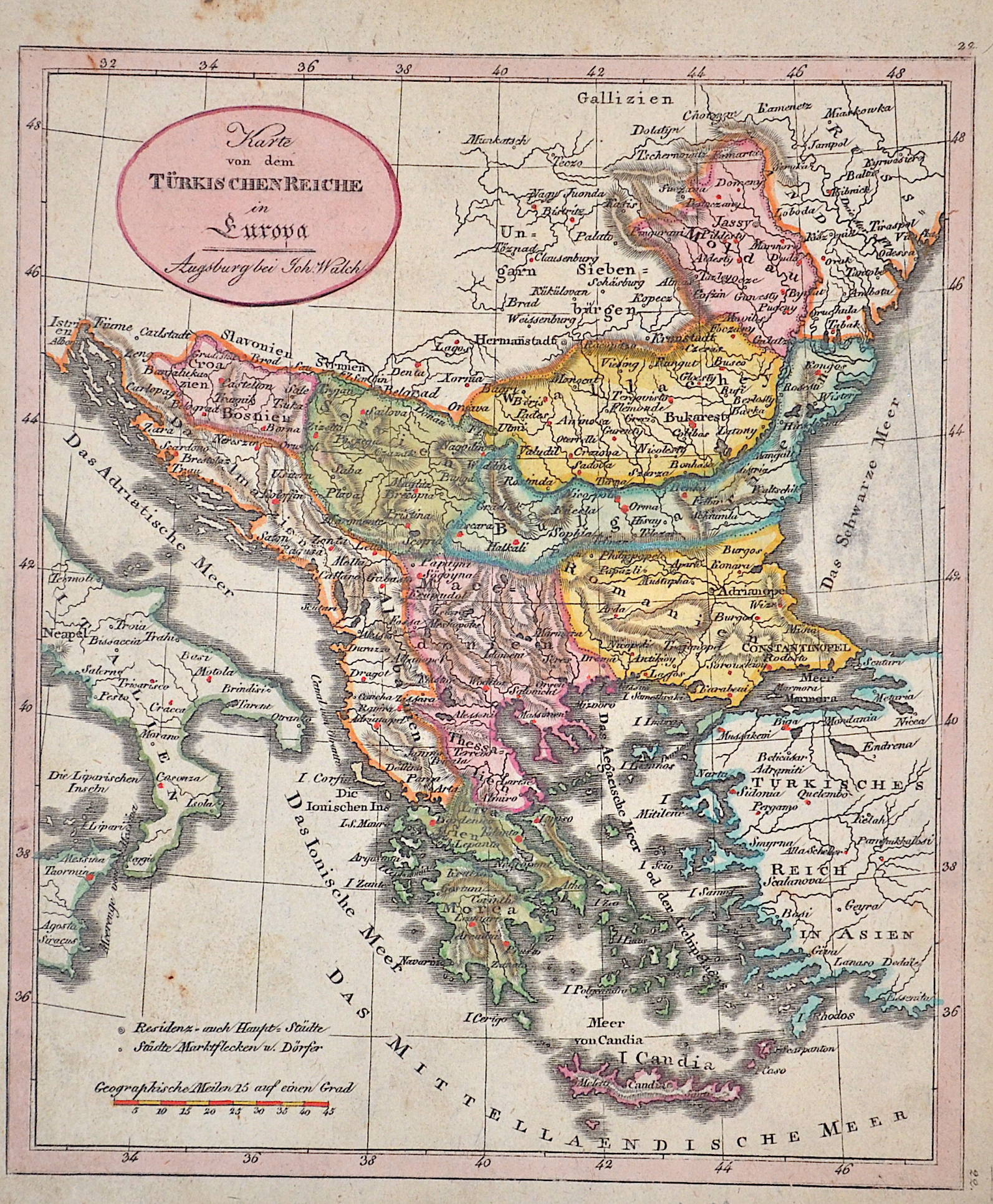 Walch Johann Karte von dem Türkischen Reich in Europa