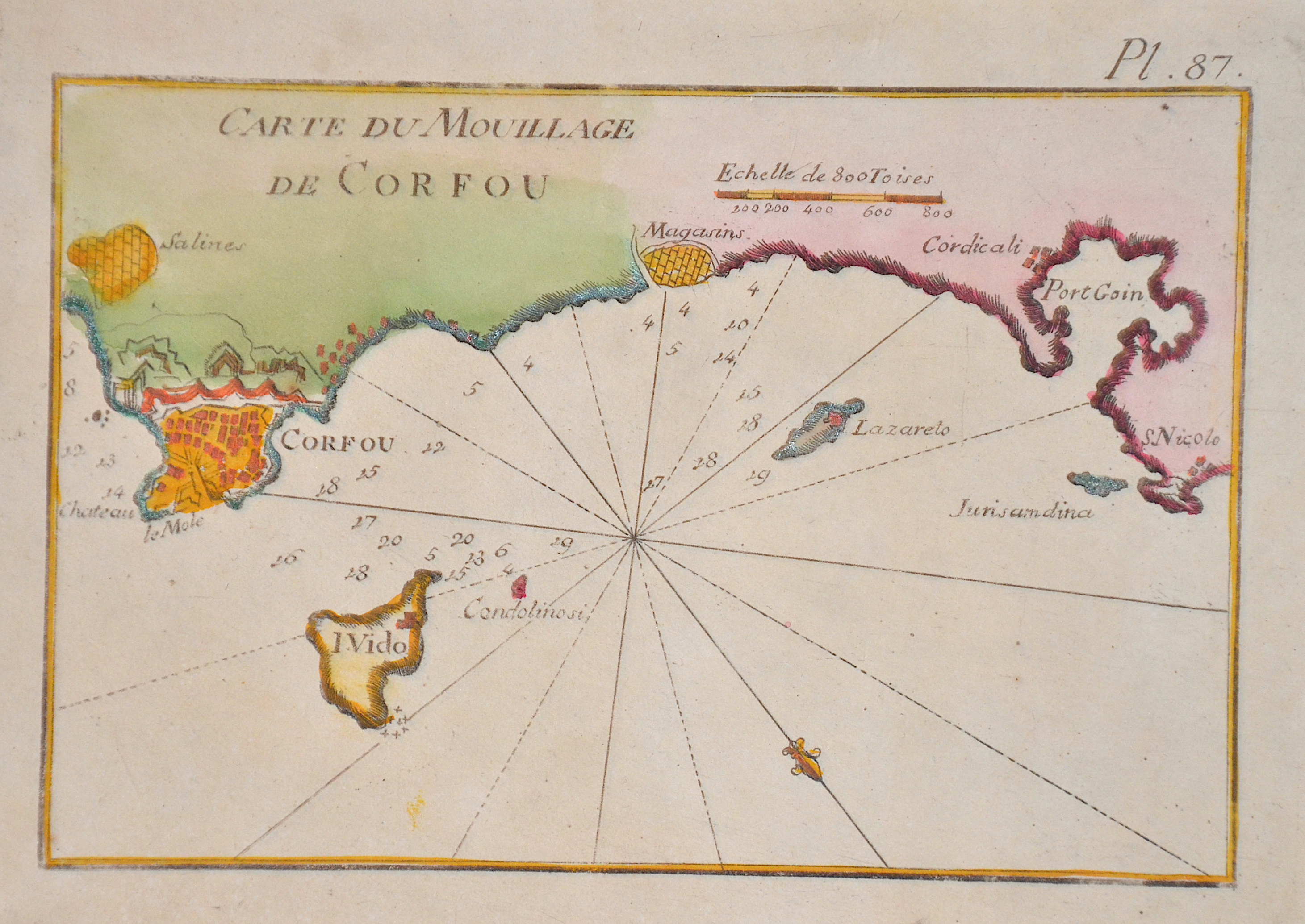 Roux Joseph Carte du Mouillage de Corfou