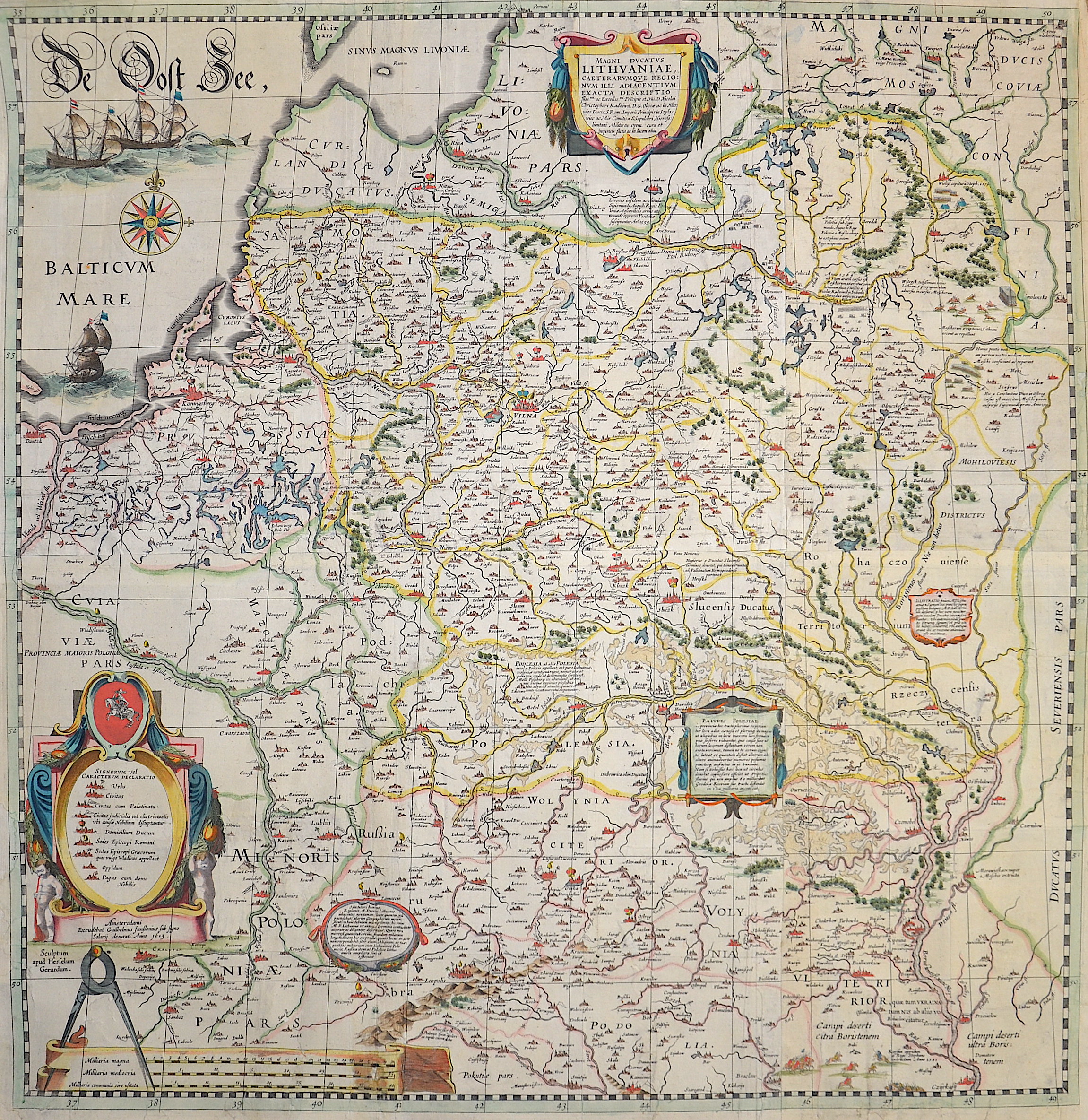 Janssonius Johann Magni Ducatus LITHUANIAE ,CAETERARUMQUE Regio:Num ILLI ADIACENTIUM EXACTA DESCRIPTIO…
