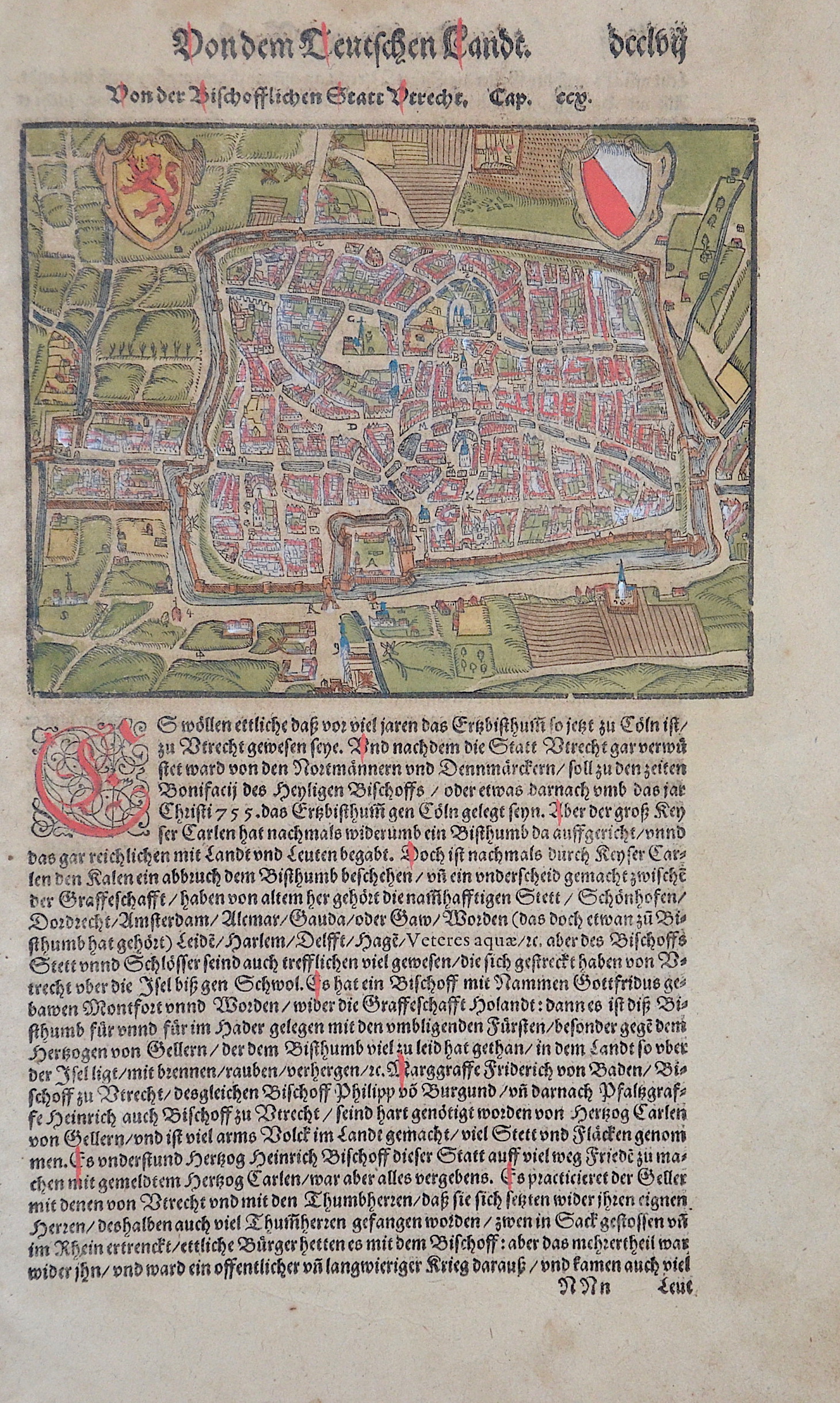 Münster Sebastian Von dem Teutschen Landt. Von der Bischofflichen Statt Utrecht.