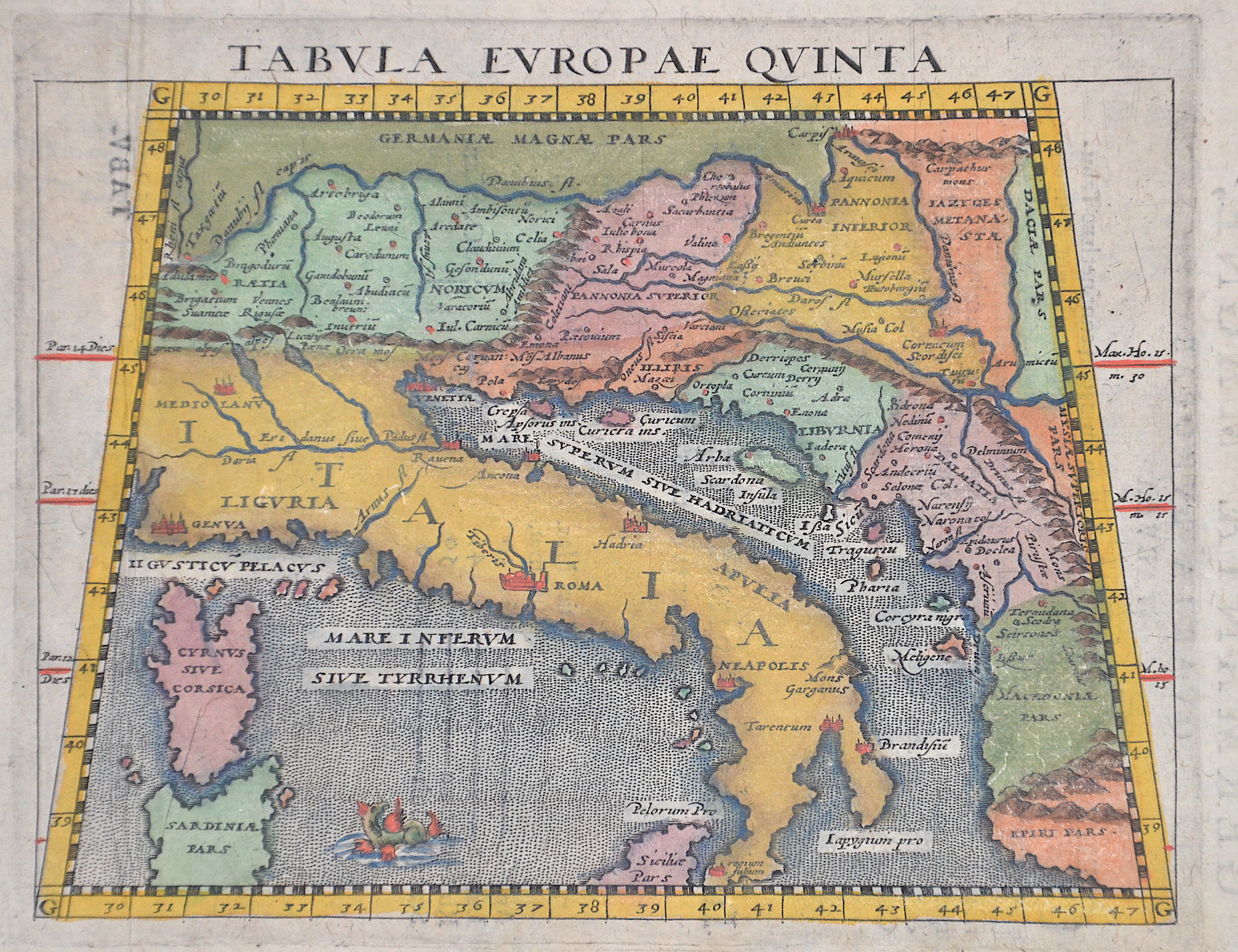 Ptolemy/Giovanni Magini Claudius Tabula Europae quinta