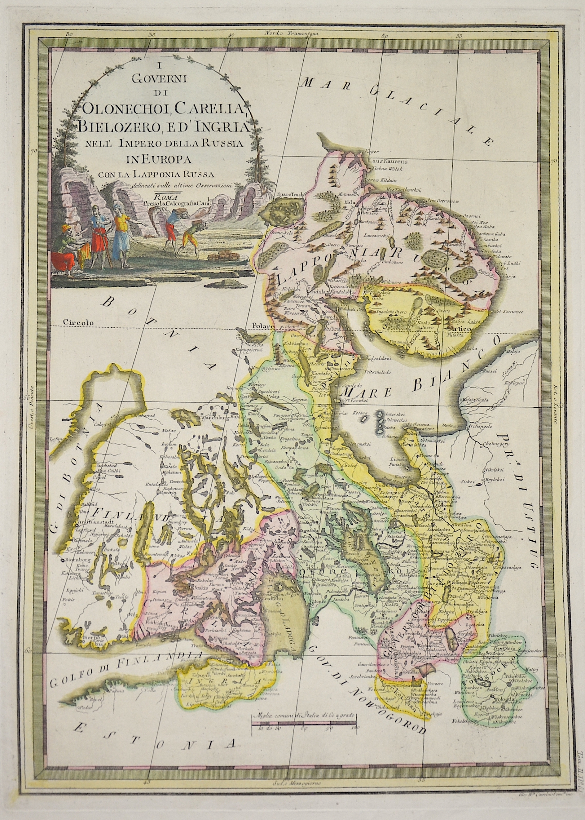 Cassini Giovanni Maria I Governi di Olonechoi, Carelia, Bielozero, ed´ Ingria nell Impero della Russia in Europa con la Lapponia Russa