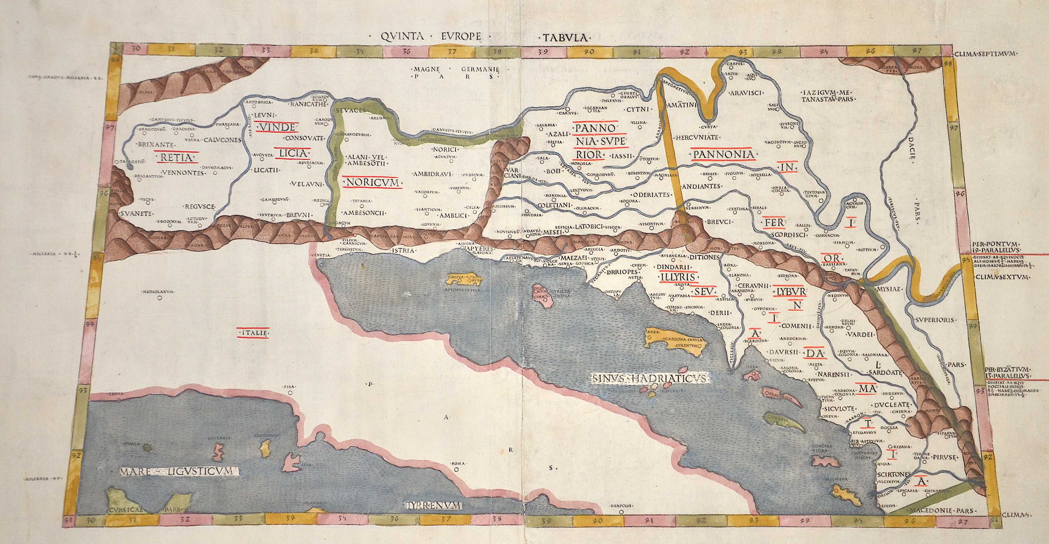 Ptolemy/ Petrus de Turre Claudius Quinta Europe tabula