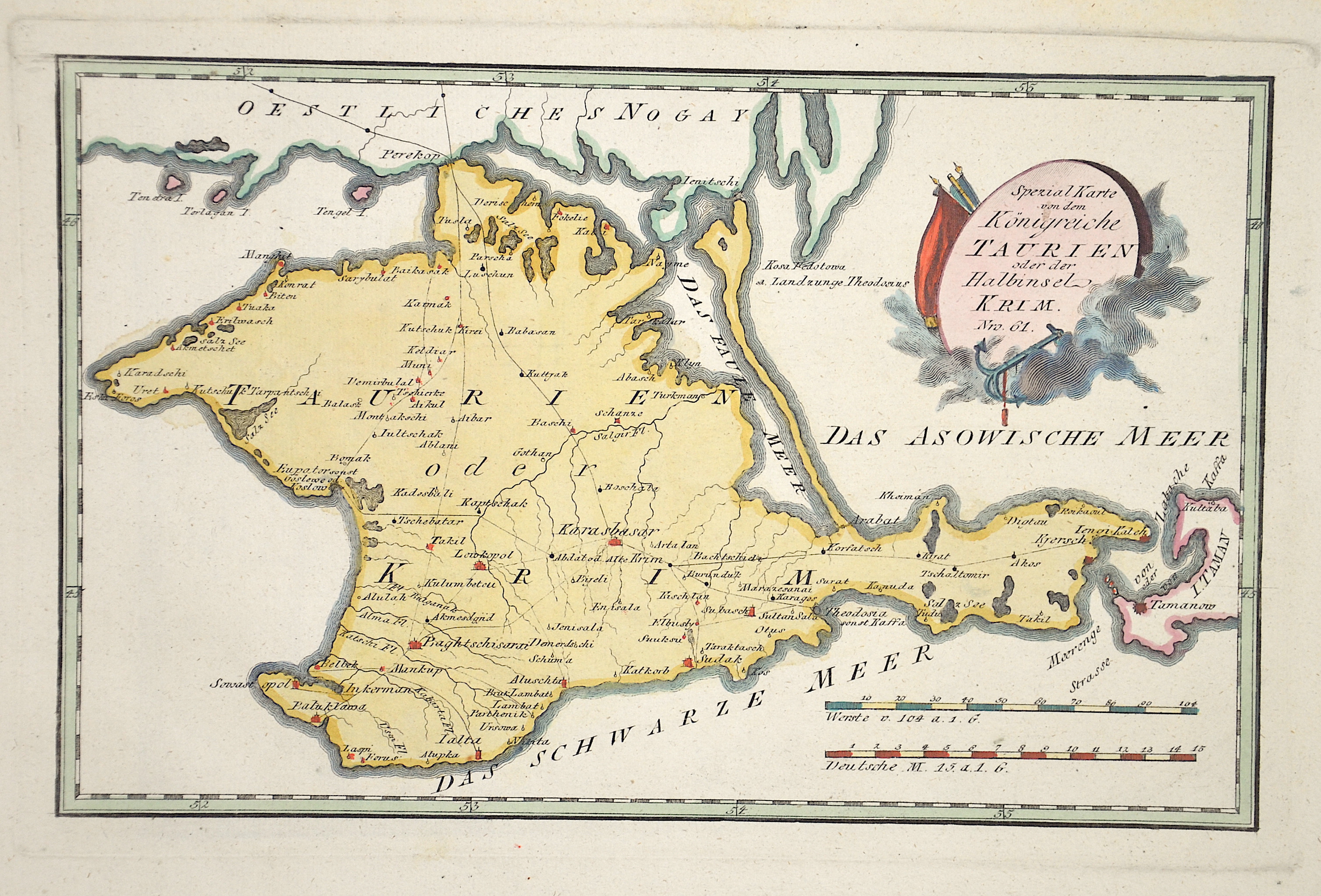 Reilly  Spezial Karte von dem Königreiche Taurien oder der Hallbinsel Krim