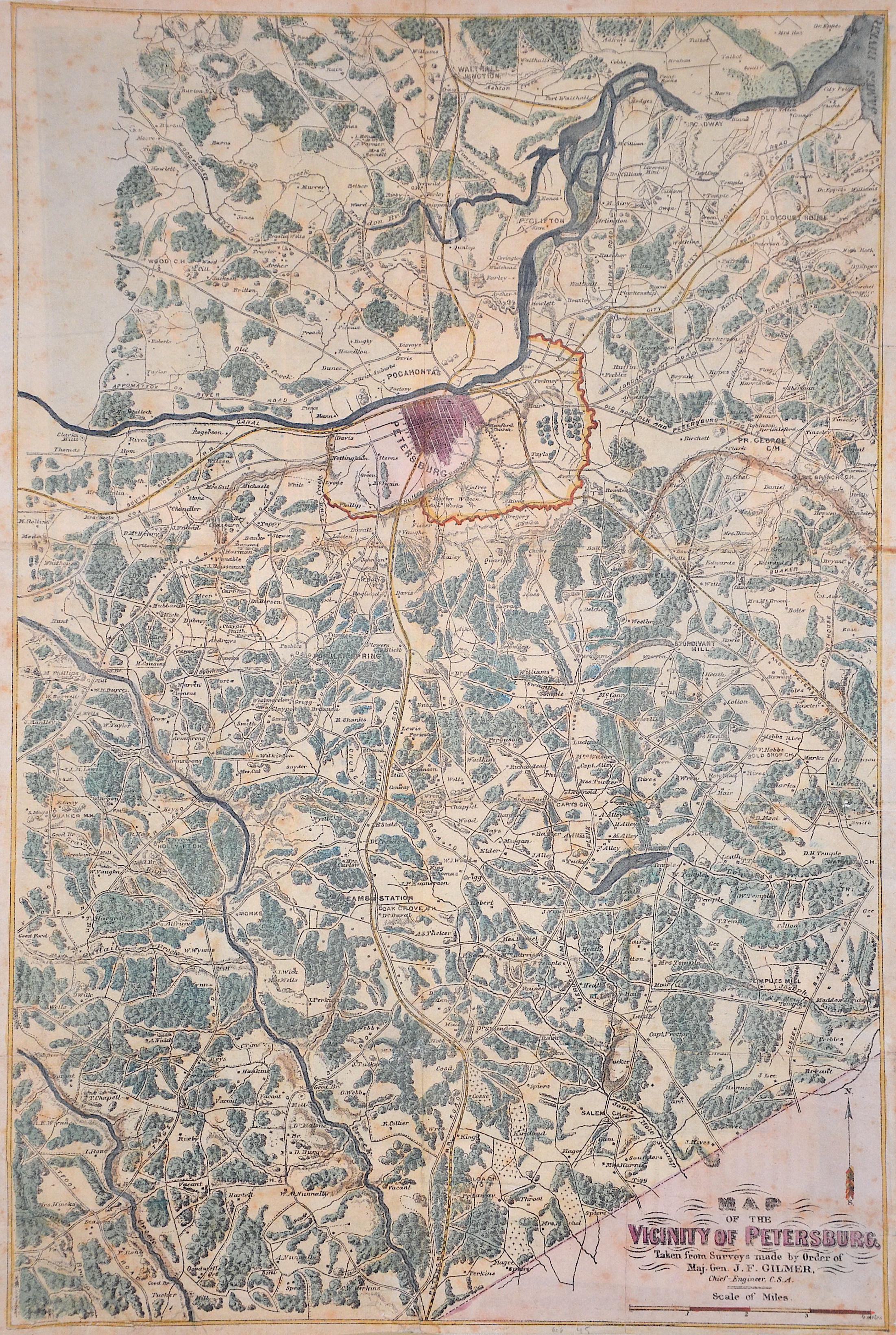 Gilmer  Map of the Vicinity of Pertersburg….