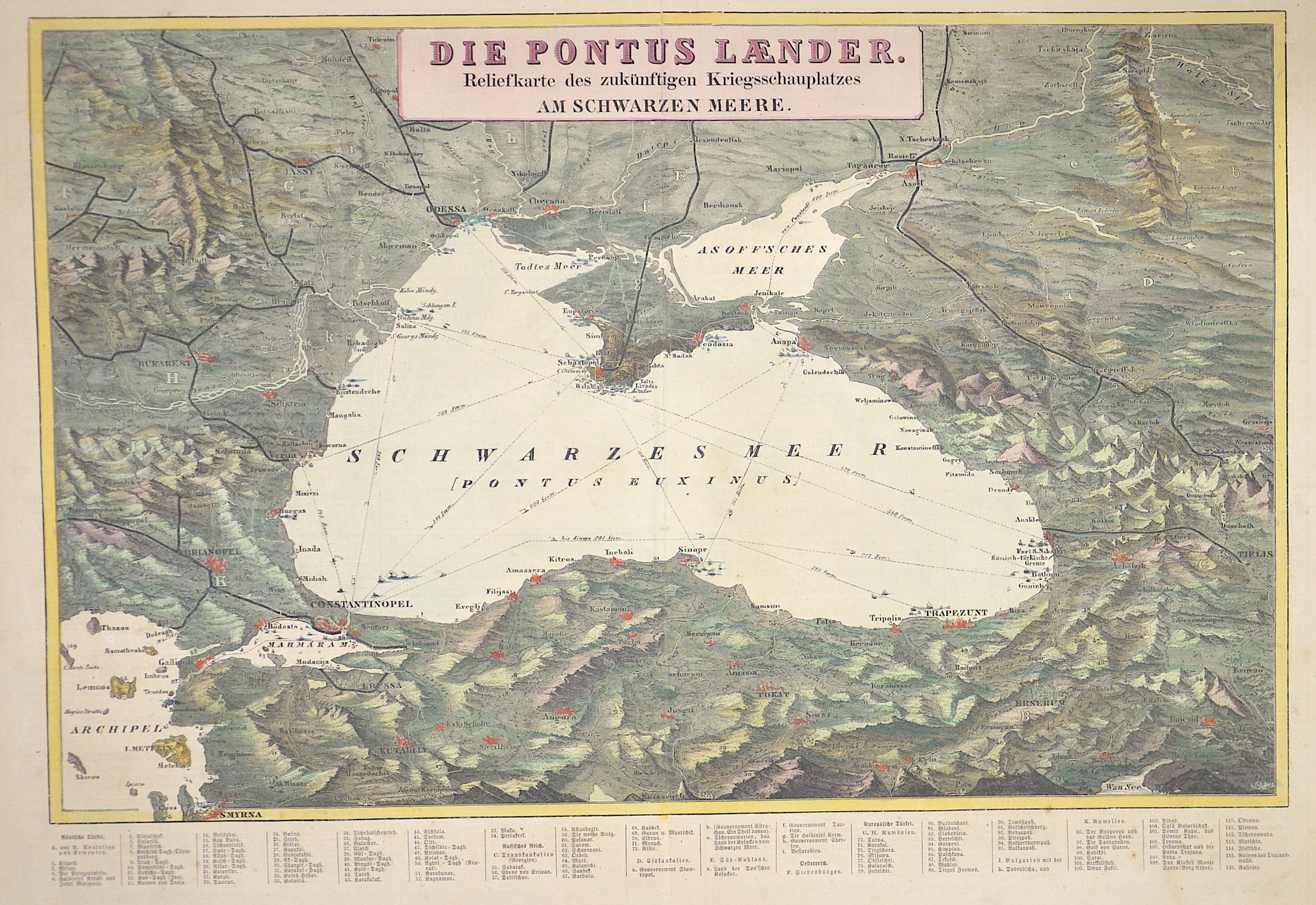 Weber  Die Pontus Laender Reliefkarte des zukünftigen Kriegsschauplatzes am Schwarzen Meere