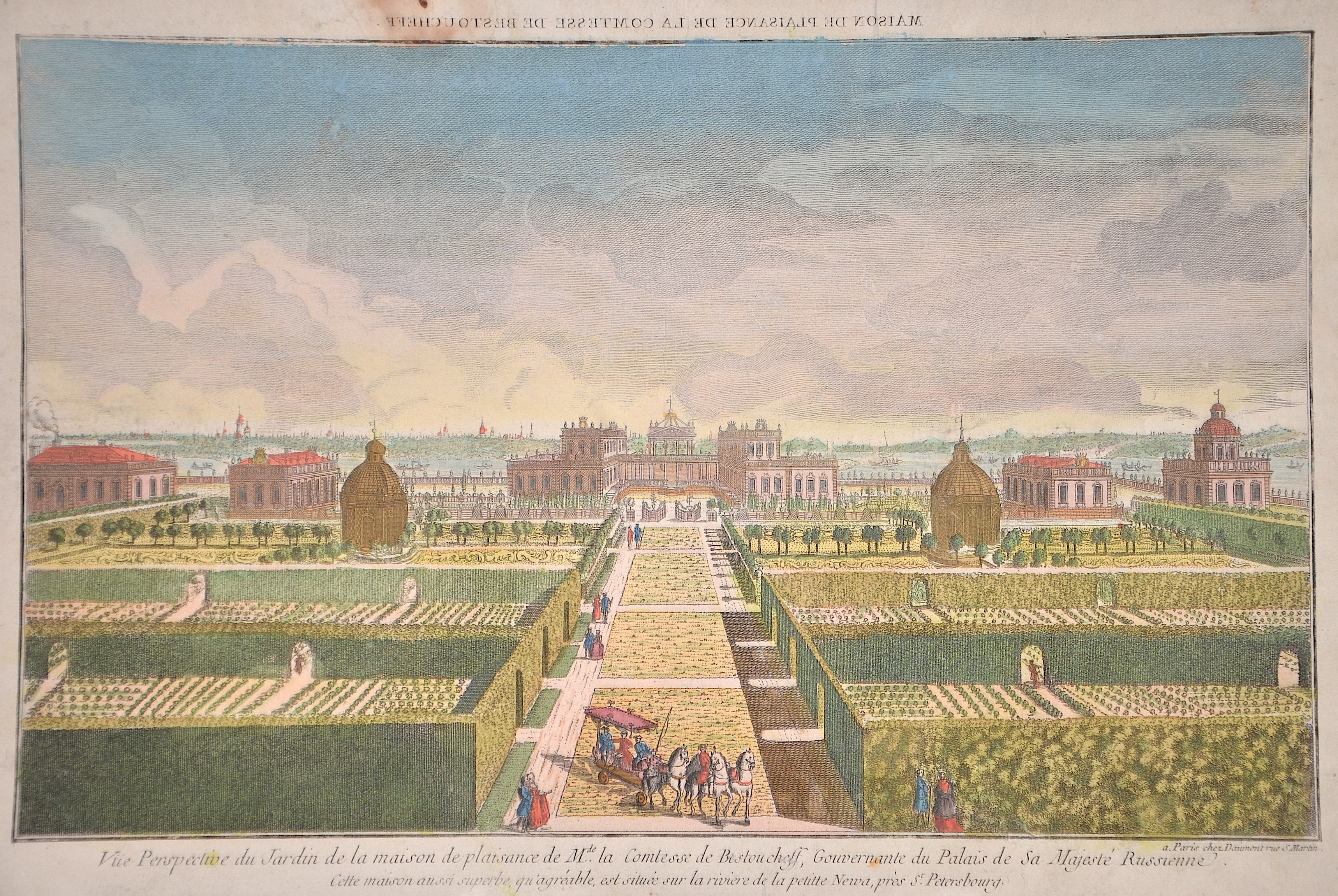 Daumont  Vue Perspective du Jardin de la maison de plaisance de Mde. La Comtesse de Bestoucheff..