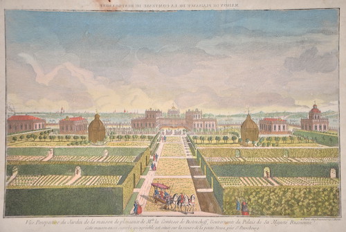Daumont Jean-Francois Vue Perspective du Jardin de la maison de plaisance de Mde. La Comtesse de Bestoucheff..