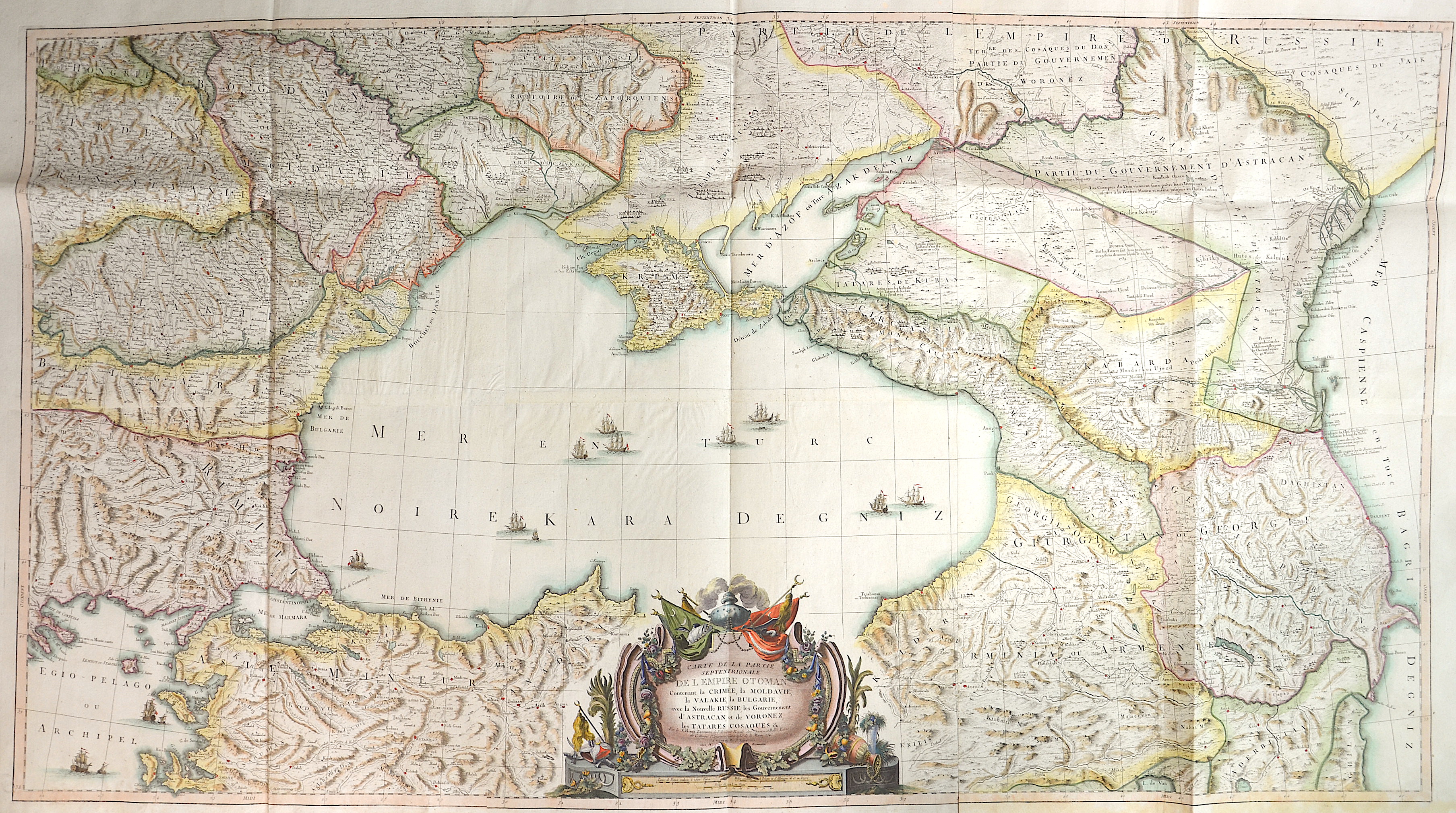 Rizzi-Zannoni-(Remondini)  Carte de la Partie septentrionale de l Empire Otoman Contenant la Crimee, la Moldavie, la Valakie, la Bulgarie, avec la Nouvelle Russie,…