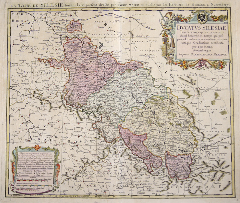 Homann Erben  Ducatus Silesiae tabula geographica generalis..