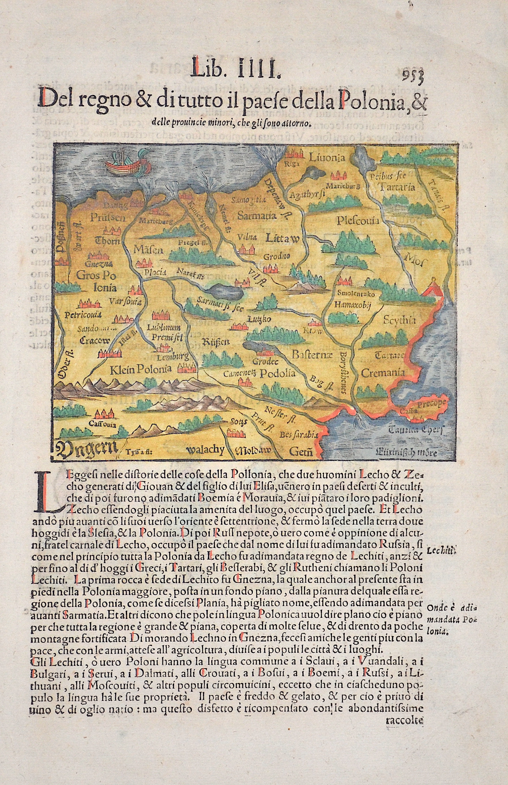 Münster  Lib.IIII Del regno & ditutto il Paese della Polonia, & delle provincie minori, che glisono attorno