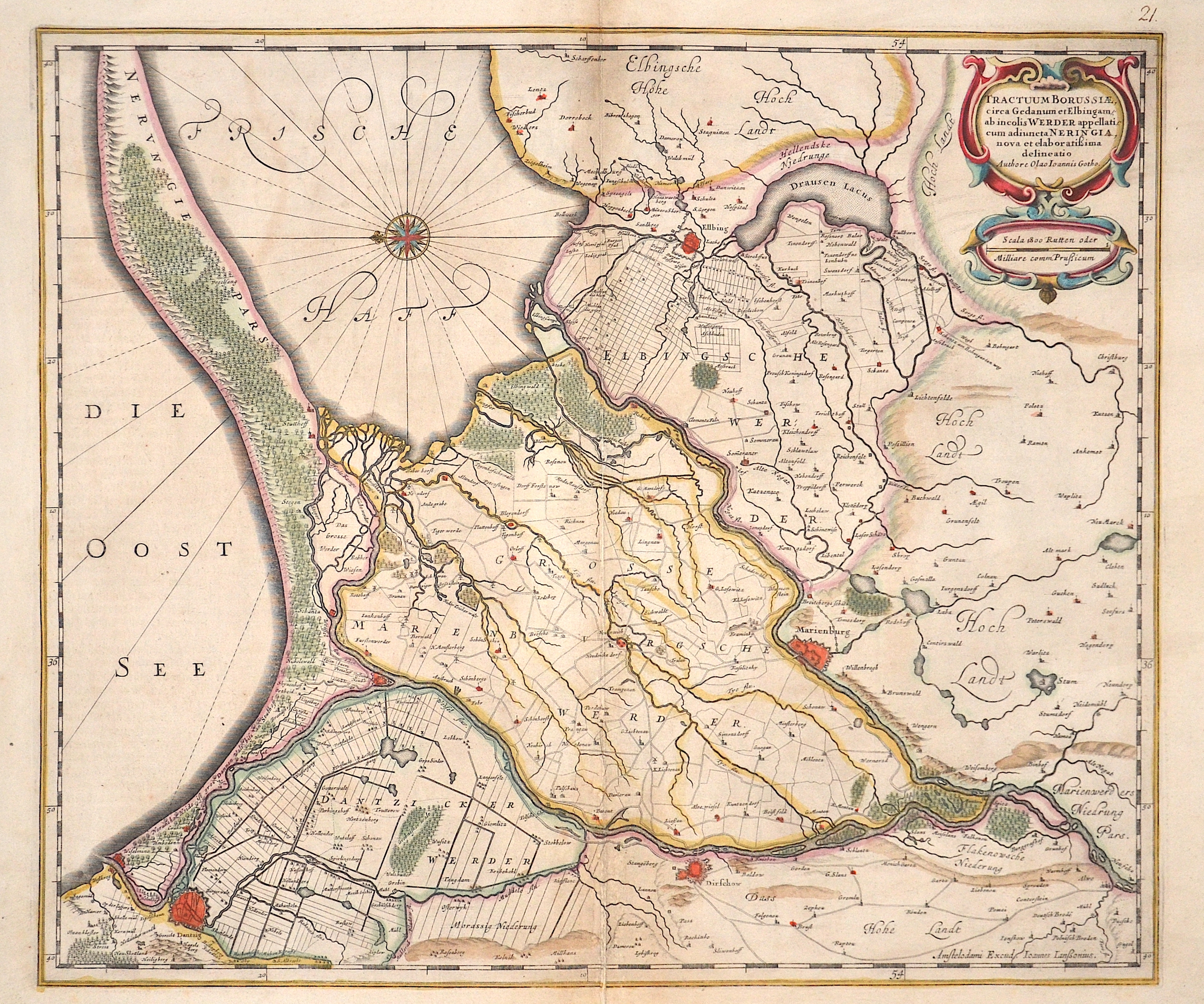Janssonius Johann Tractuum Borussiae, circa Gedanum et Elbingam..
