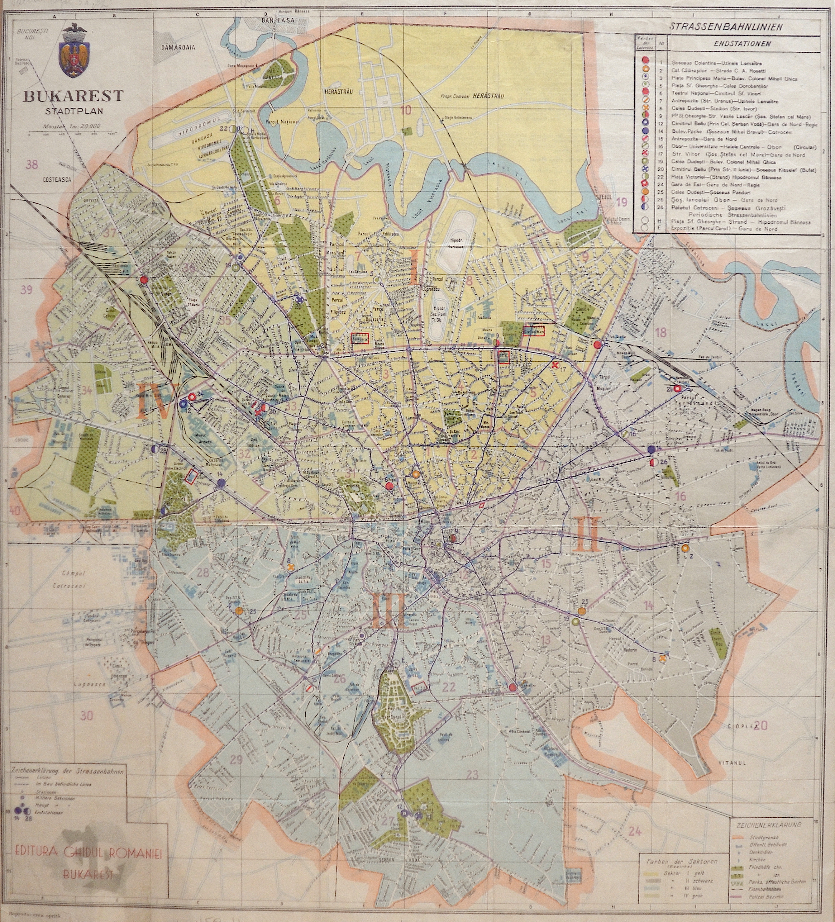 Insitut Cartografic "Unirea"  Bukarest Stadtplan