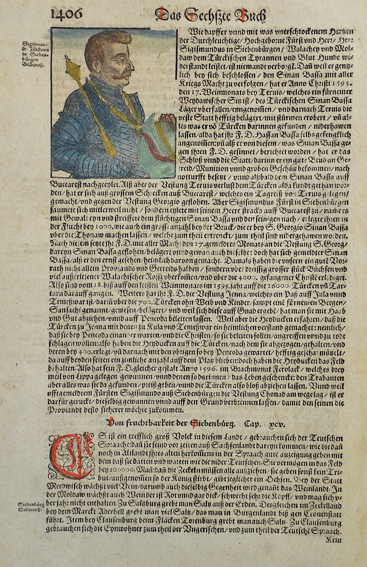 Münster Sebastian Sigismundi Fürstens in Siebenbürgen Bildnuß. / Das Sechszte Buch