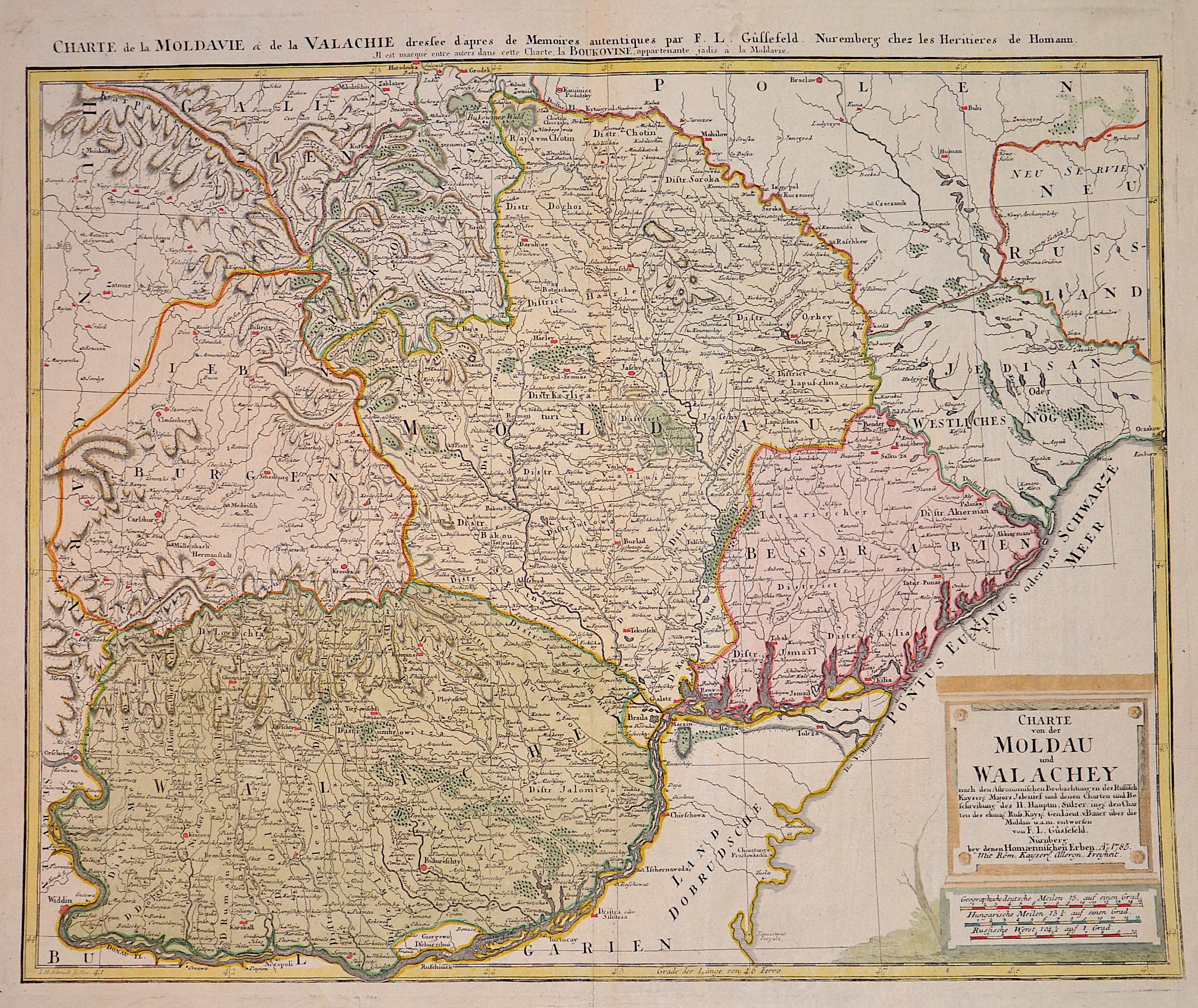 Güssefeld  Charte von der Moldau und Wallachey