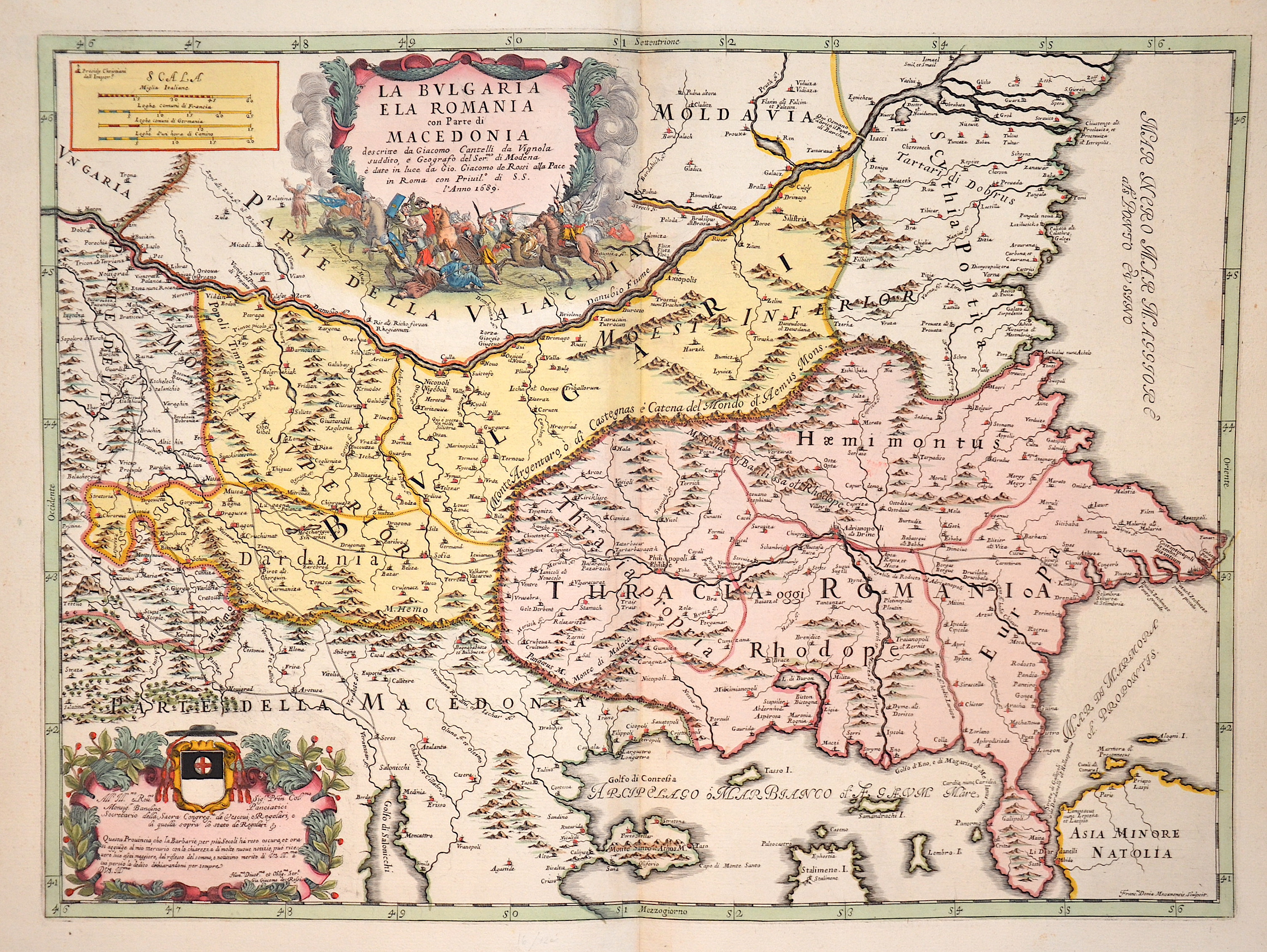 Cantelli da Vignola La Bulgaria e la Romania con Parte di Macedonia