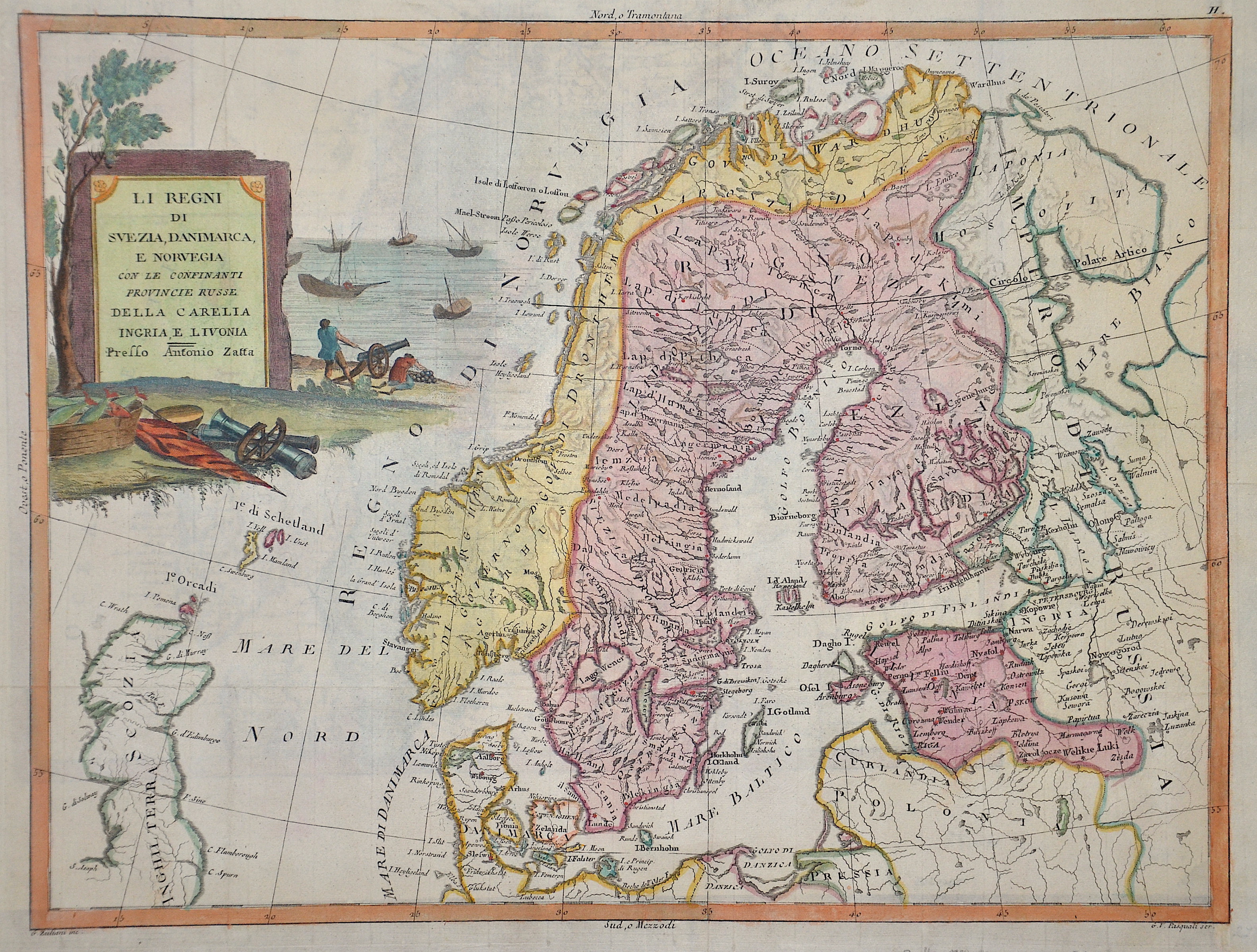 Zatta  Li regni di Swvezia, danimarca, et Norvegia con le confinanti Provincia Russe della Carelia Ingria e Livonia