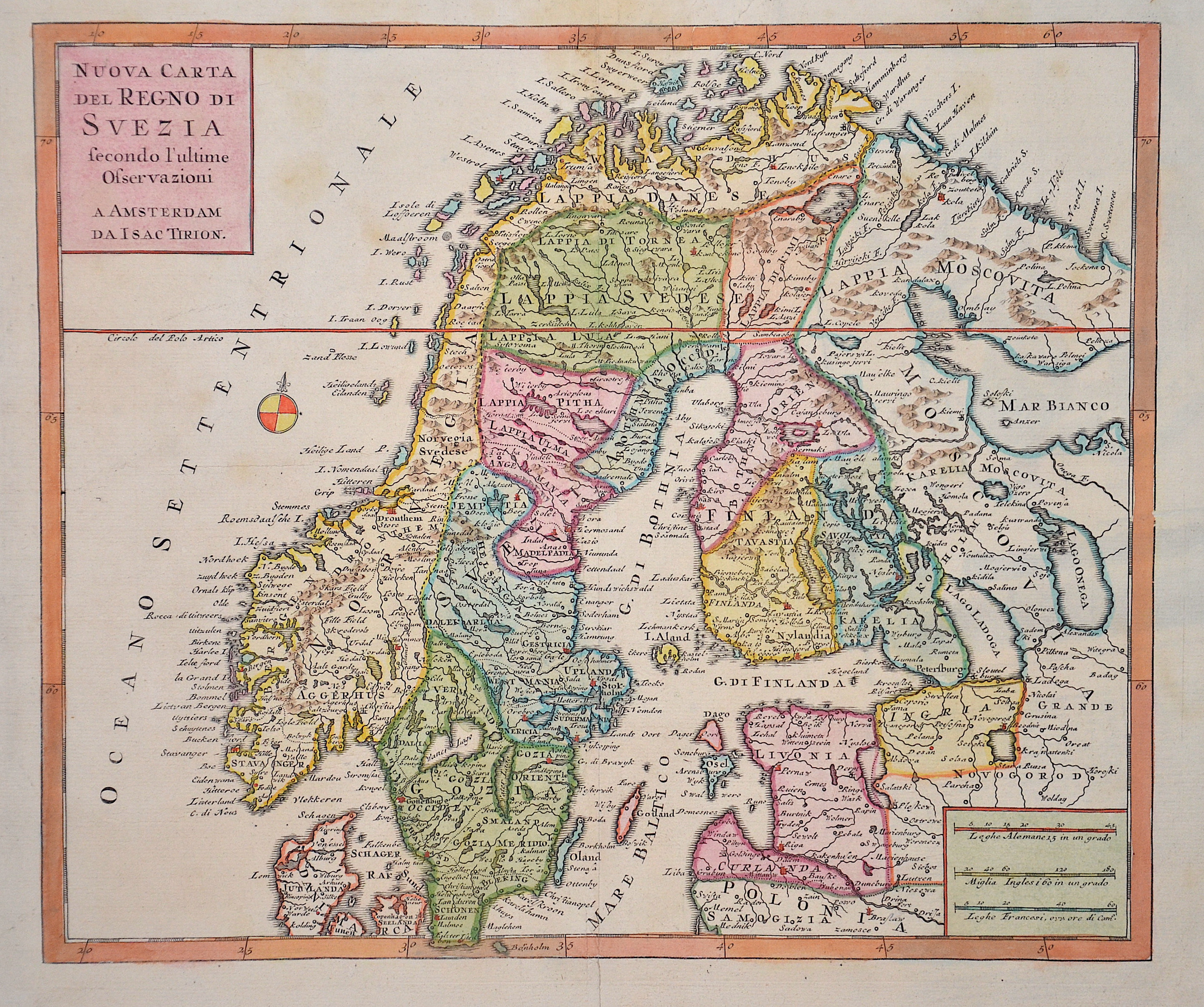 Tirion  Nuova Carta del Regno di Svezia…